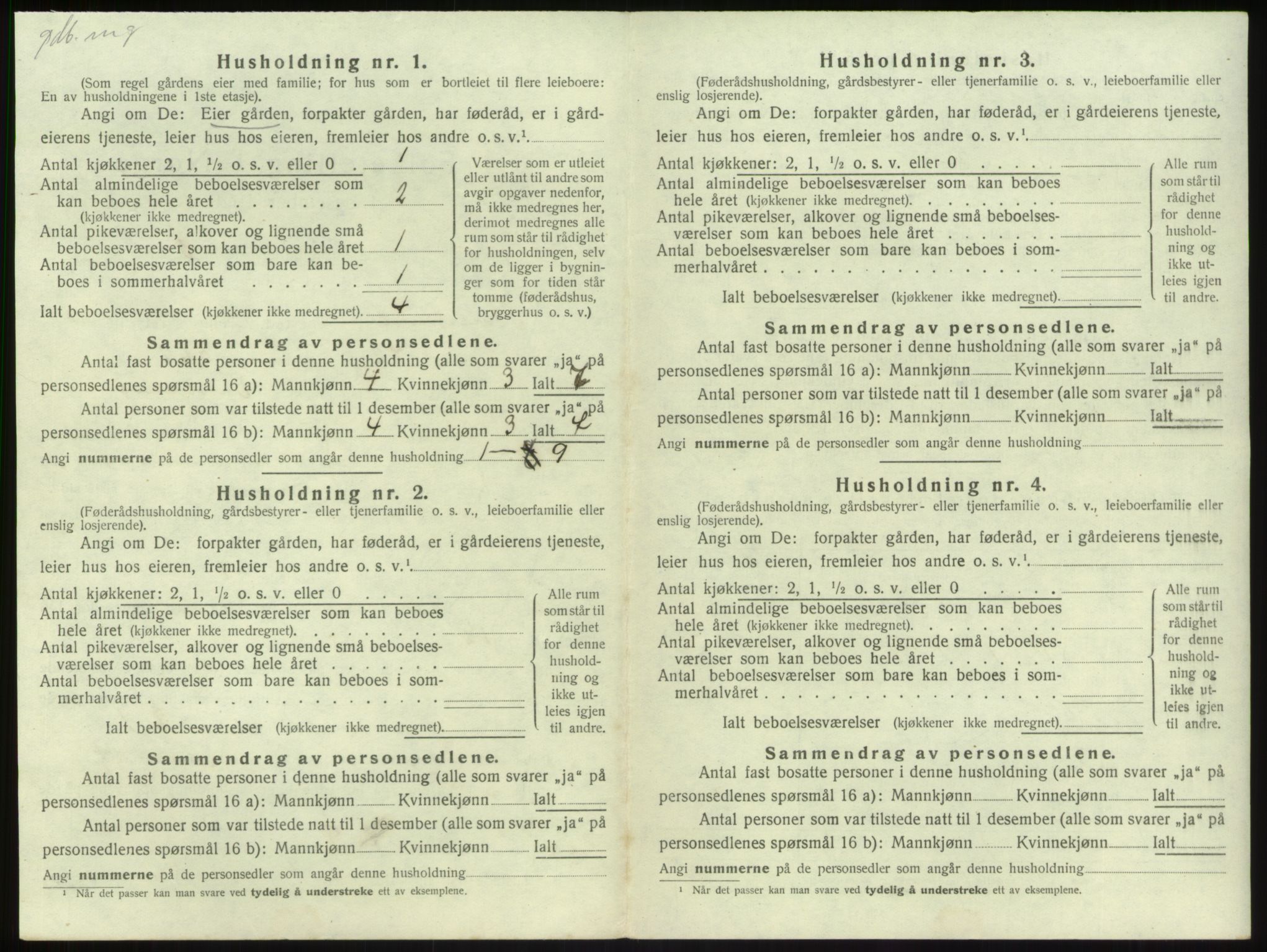 SAB, 1920 census for Balestrand, 1920, p. 691