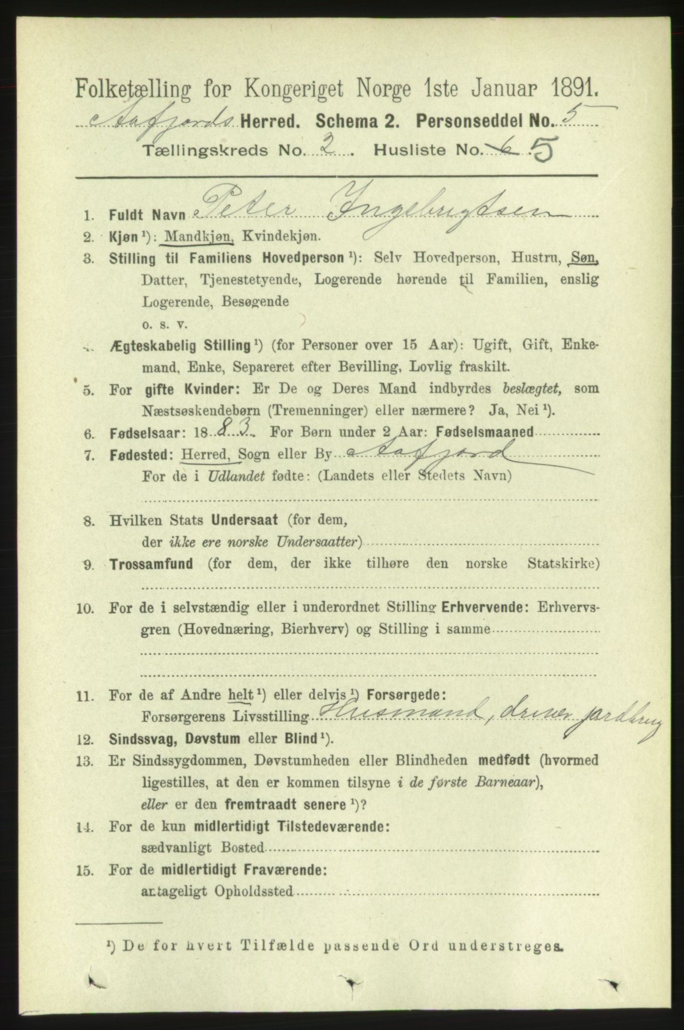 RA, 1891 census for 1630 Åfjord, 1891, p. 407