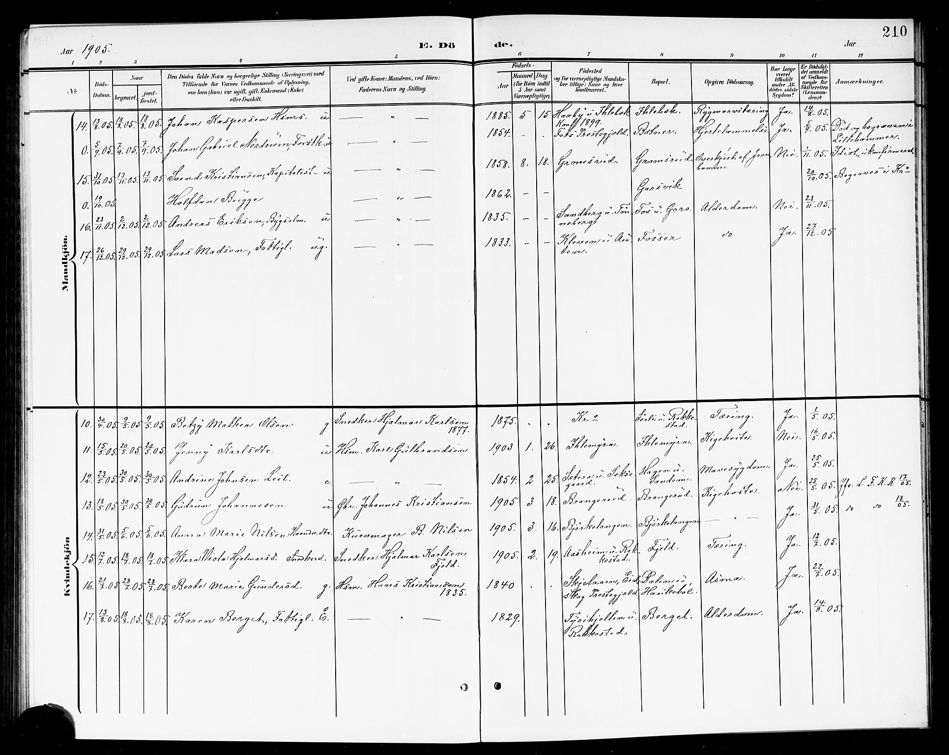 Høland prestekontor Kirkebøker, AV/SAO-A-10346a/G/Ga/L0007: Parish register (copy) no. I 7, 1902-1914, p. 210