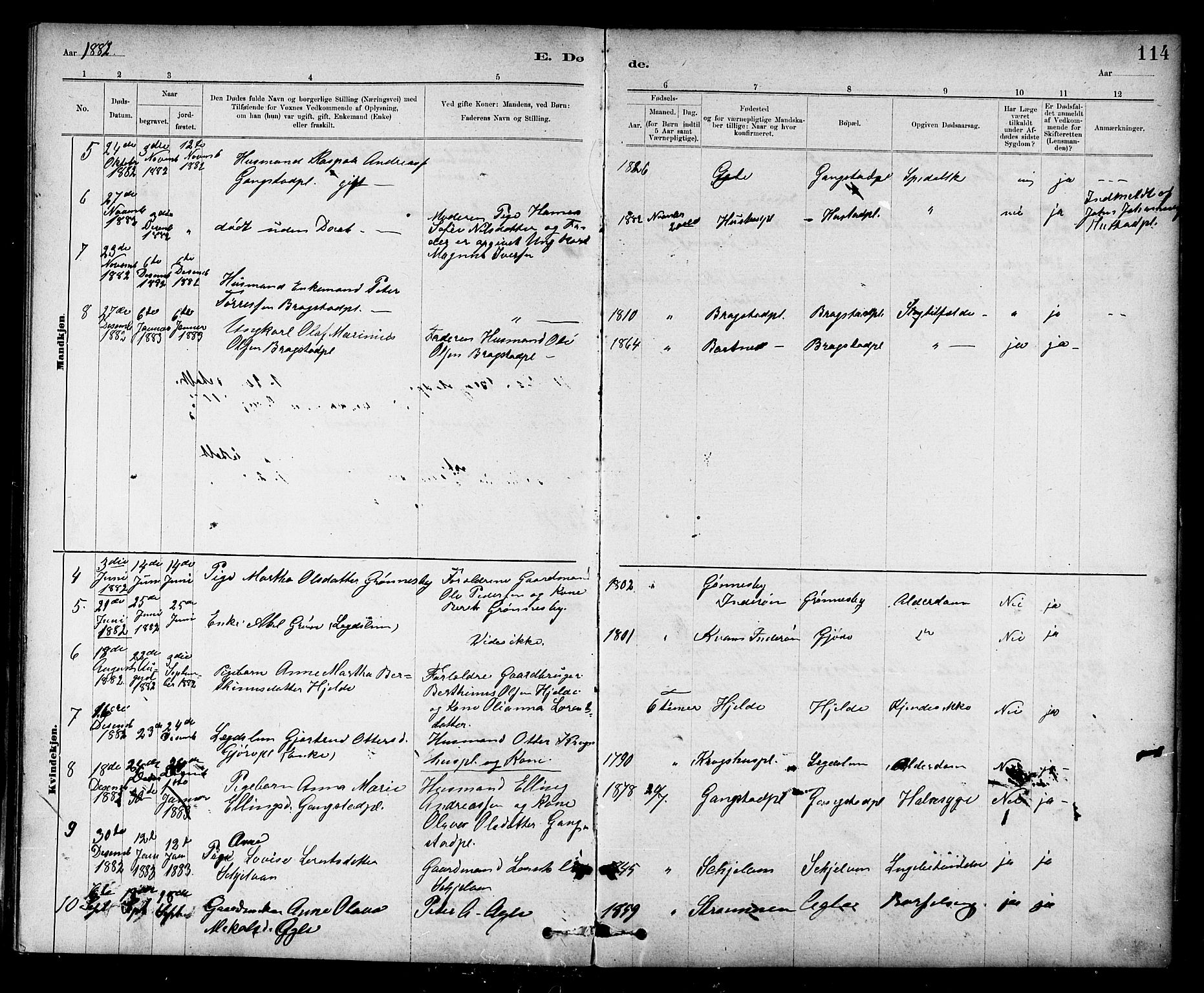 Ministerialprotokoller, klokkerbøker og fødselsregistre - Nord-Trøndelag, SAT/A-1458/732/L0318: Parish register (copy) no. 732C02, 1881-1911, p. 114