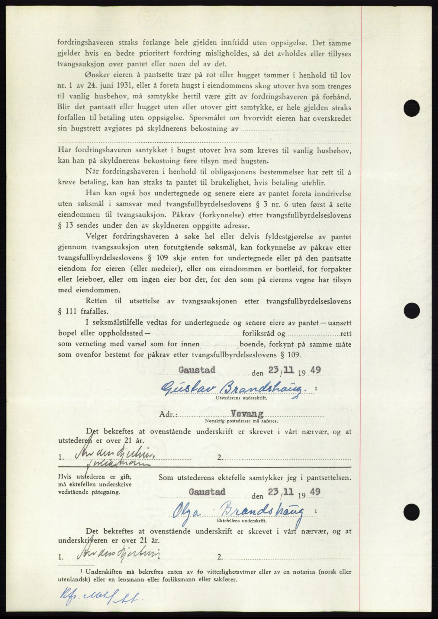 Nordmøre sorenskriveri, AV/SAT-A-4132/1/2/2Ca: Mortgage book no. B103, 1949-1950, Diary no: : 3635/1949