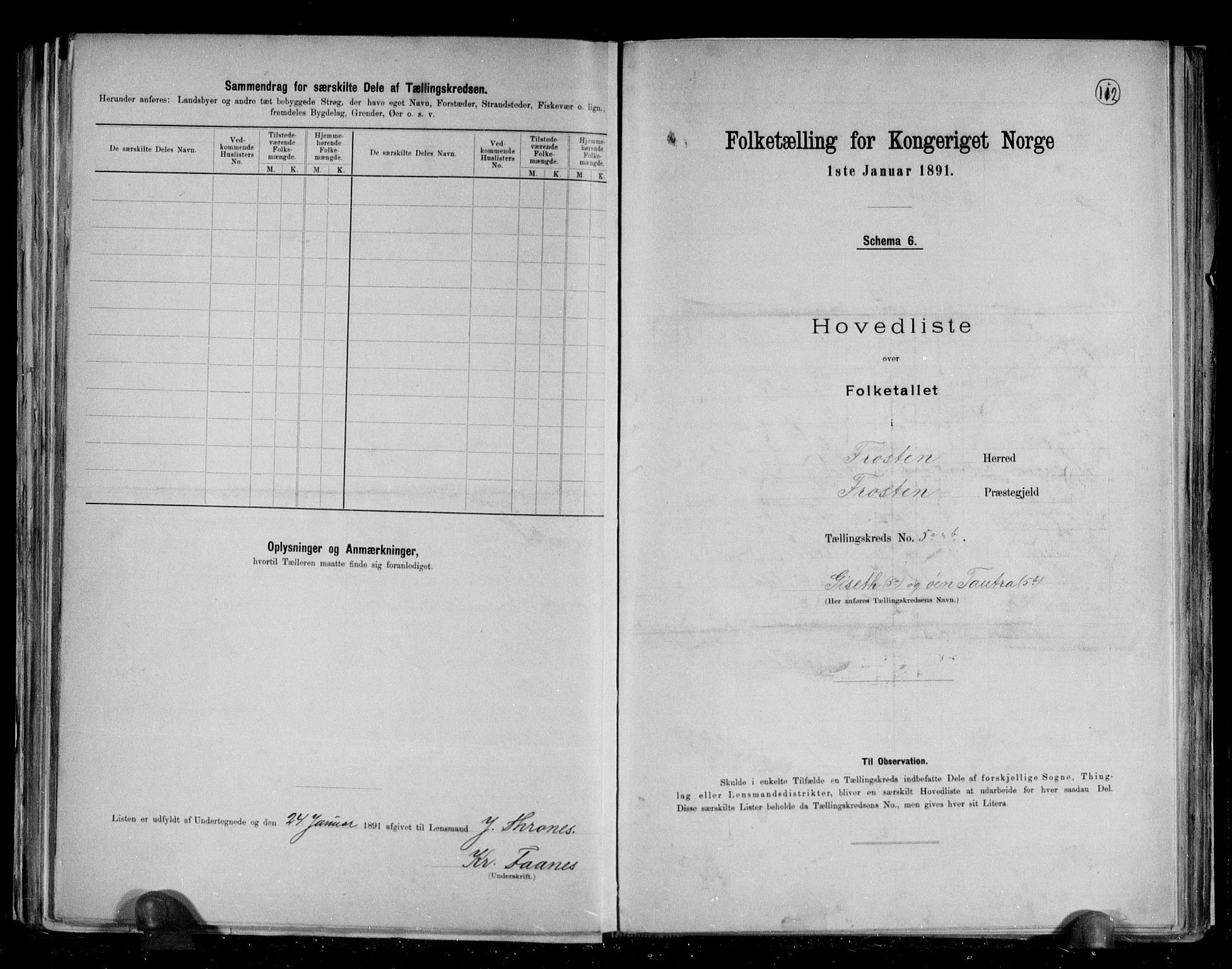 RA, 1891 census for 1717 Frosta, 1891, p. 19