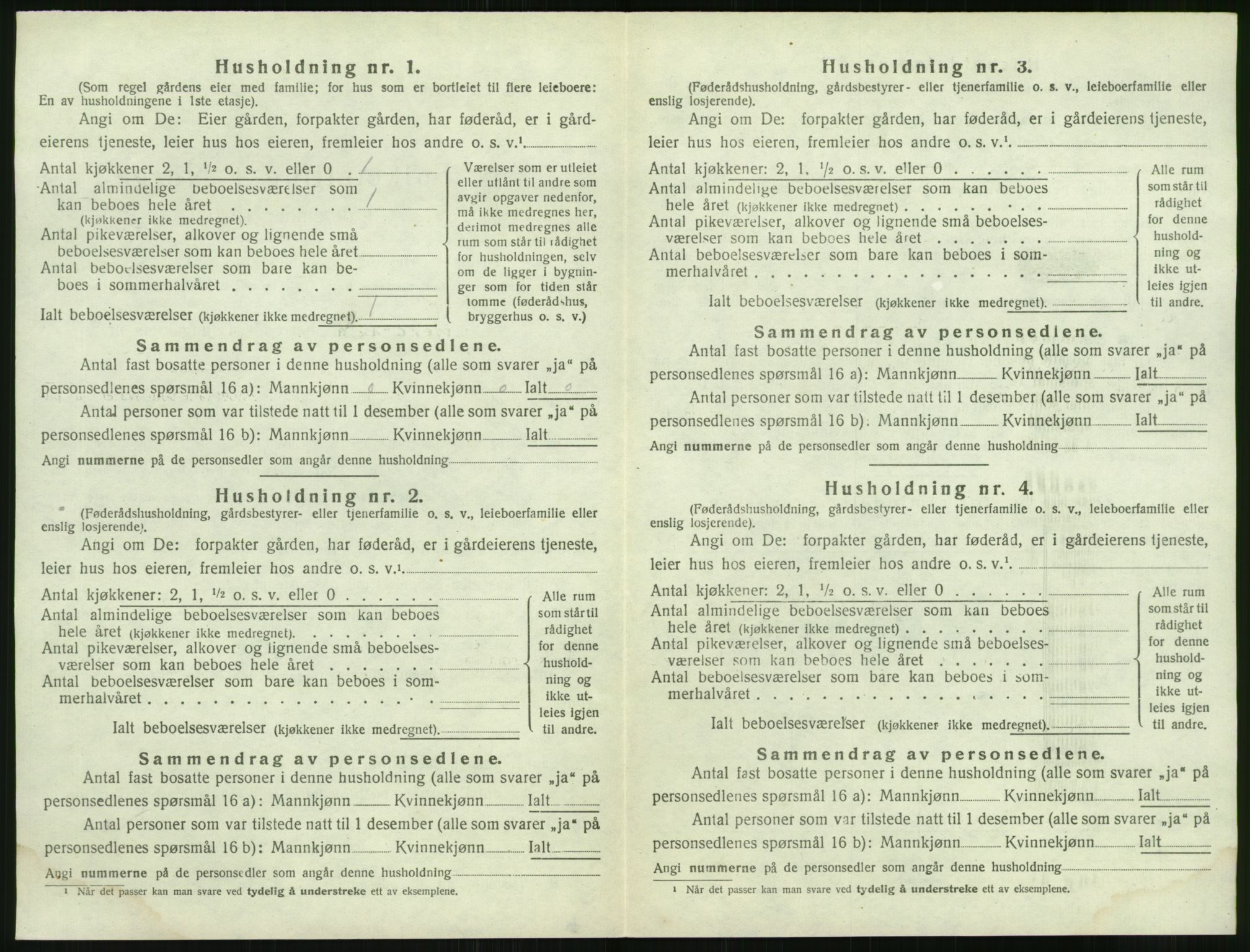 SAK, 1920 census for Øyestad, 1920, p. 1209