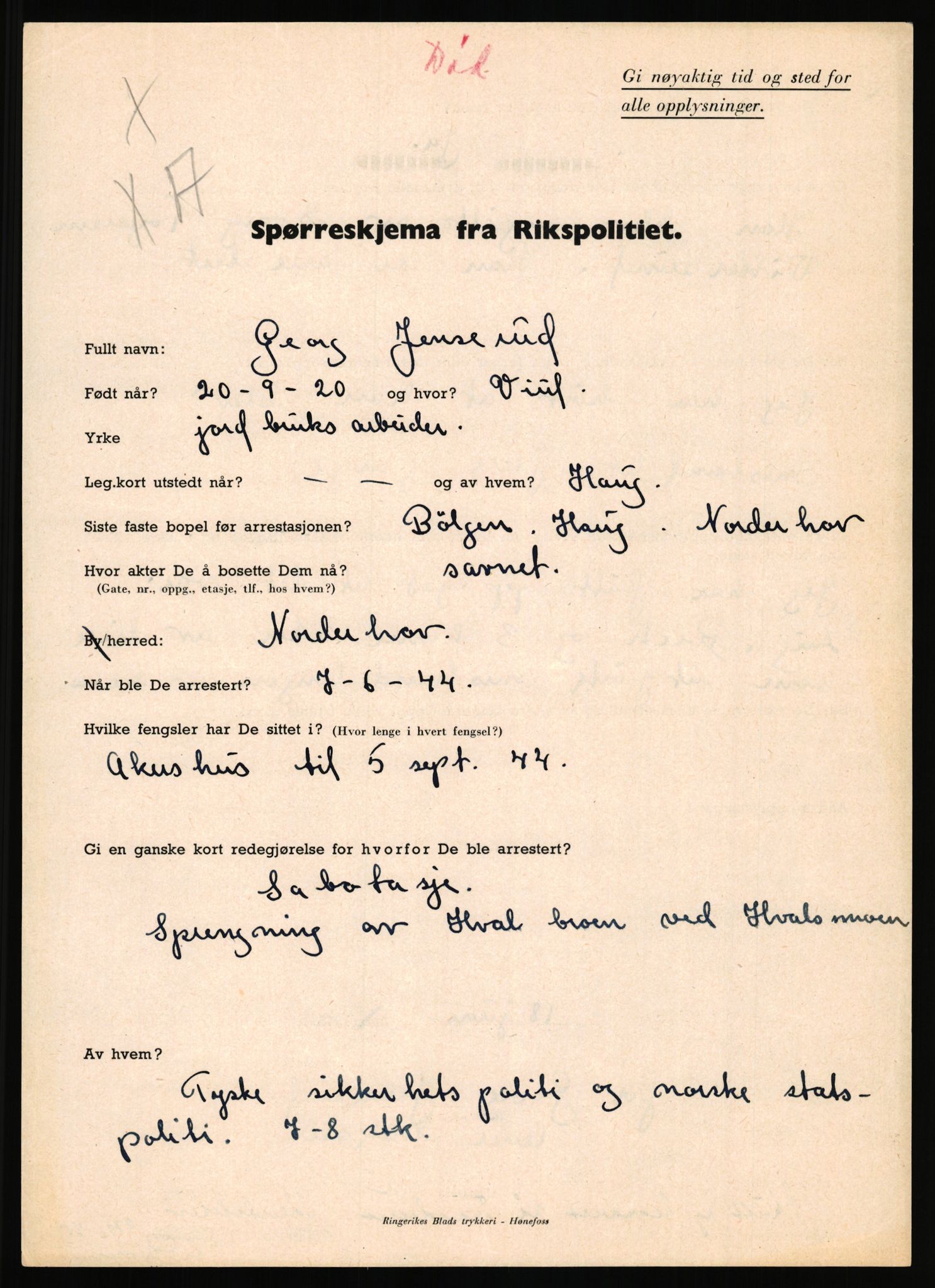 Rikspolitisjefen, AV/RA-S-1560/L/L0008: Jaffe, Bernhard - Karset, Helge Hafsahl, 1940-1945, p. 377