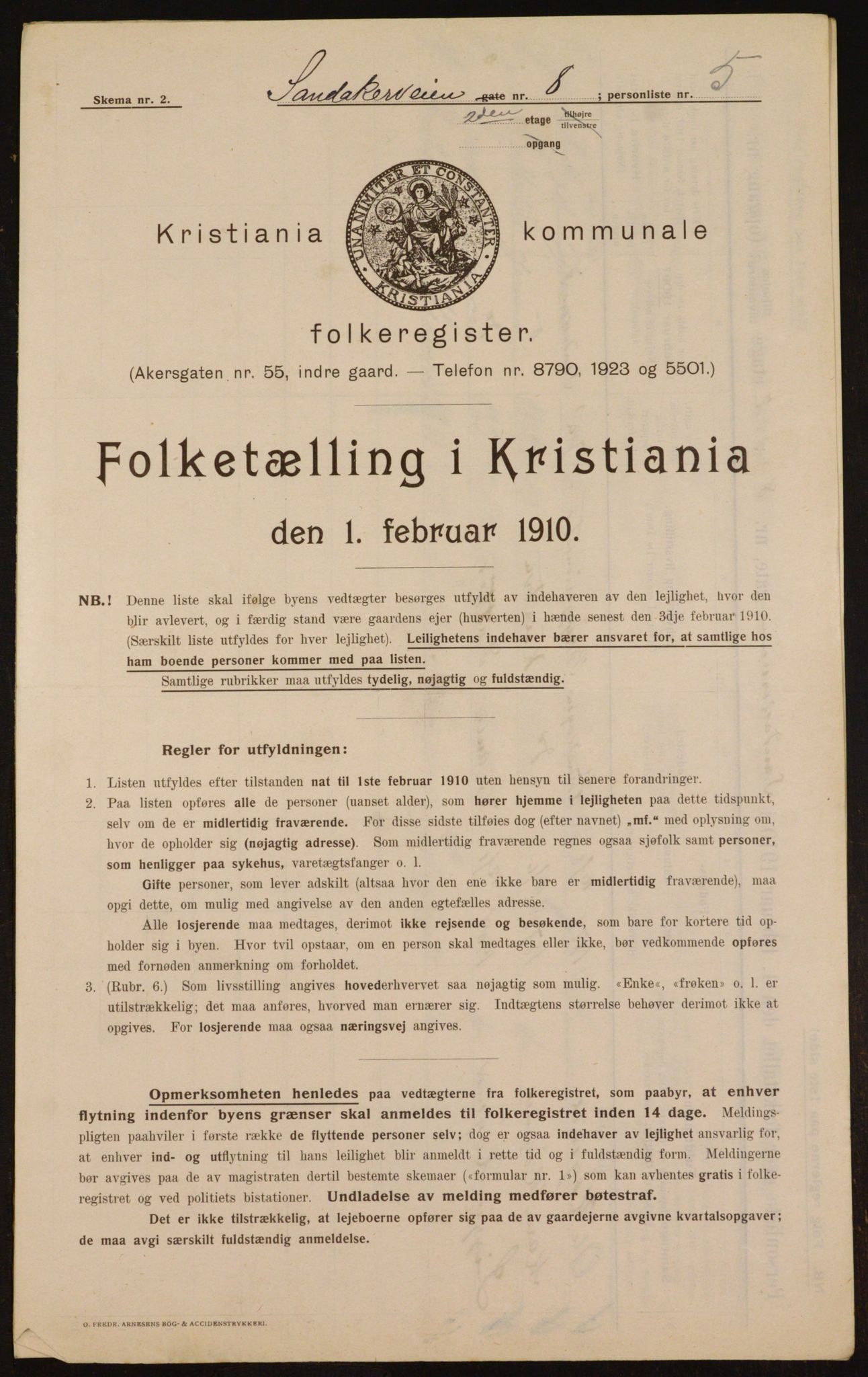 OBA, Municipal Census 1910 for Kristiania, 1910, p. 82965