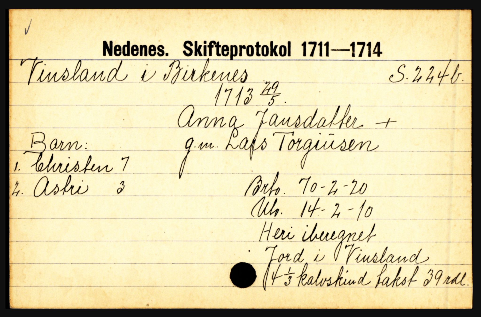 Nedenes sorenskriveri før 1824, AV/SAK-1221-0007/H, p. 33171