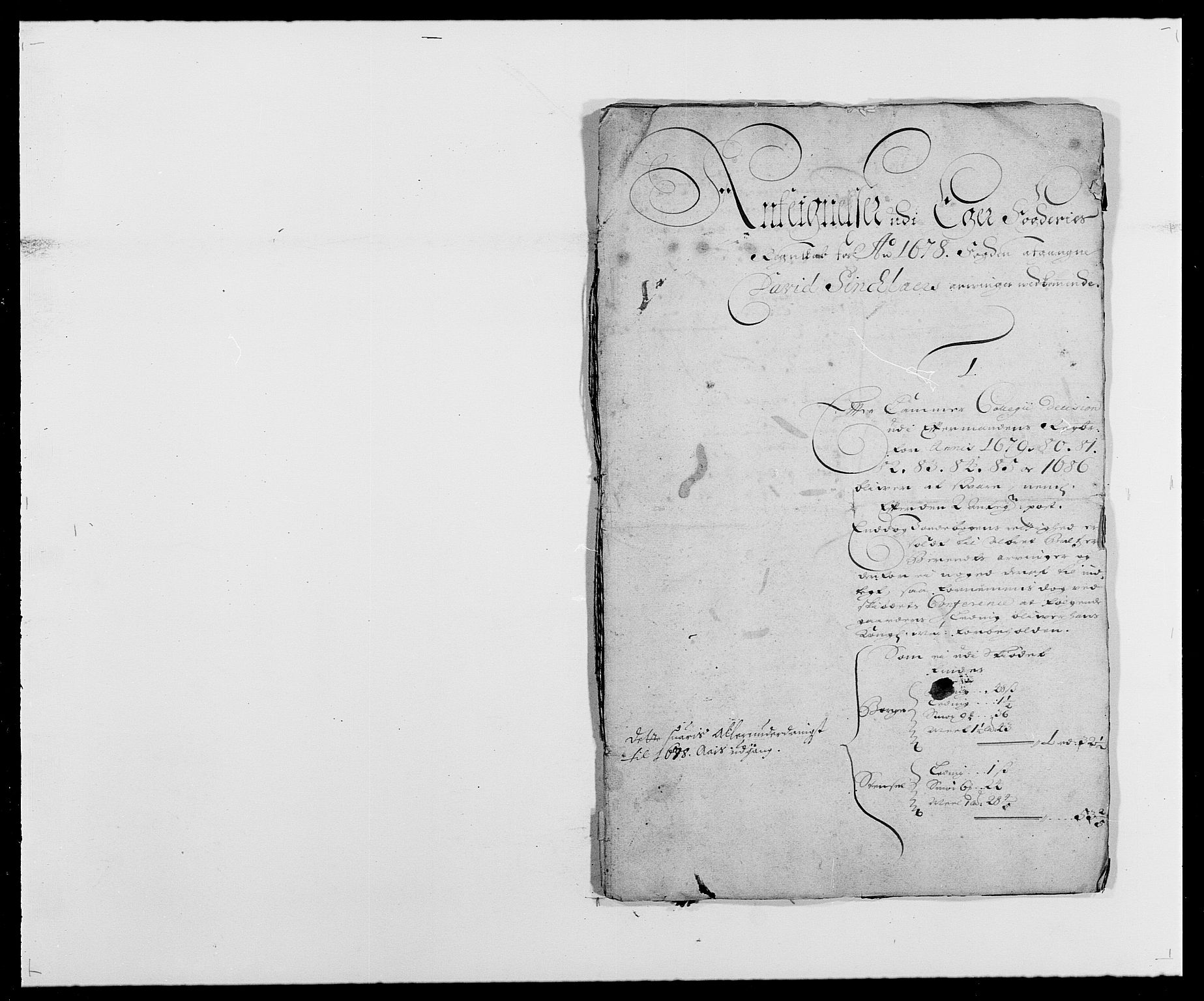 Rentekammeret inntil 1814, Reviderte regnskaper, Fogderegnskap, RA/EA-4092/R26/L1683: Fogderegnskap Eiker, 1678, p. 89