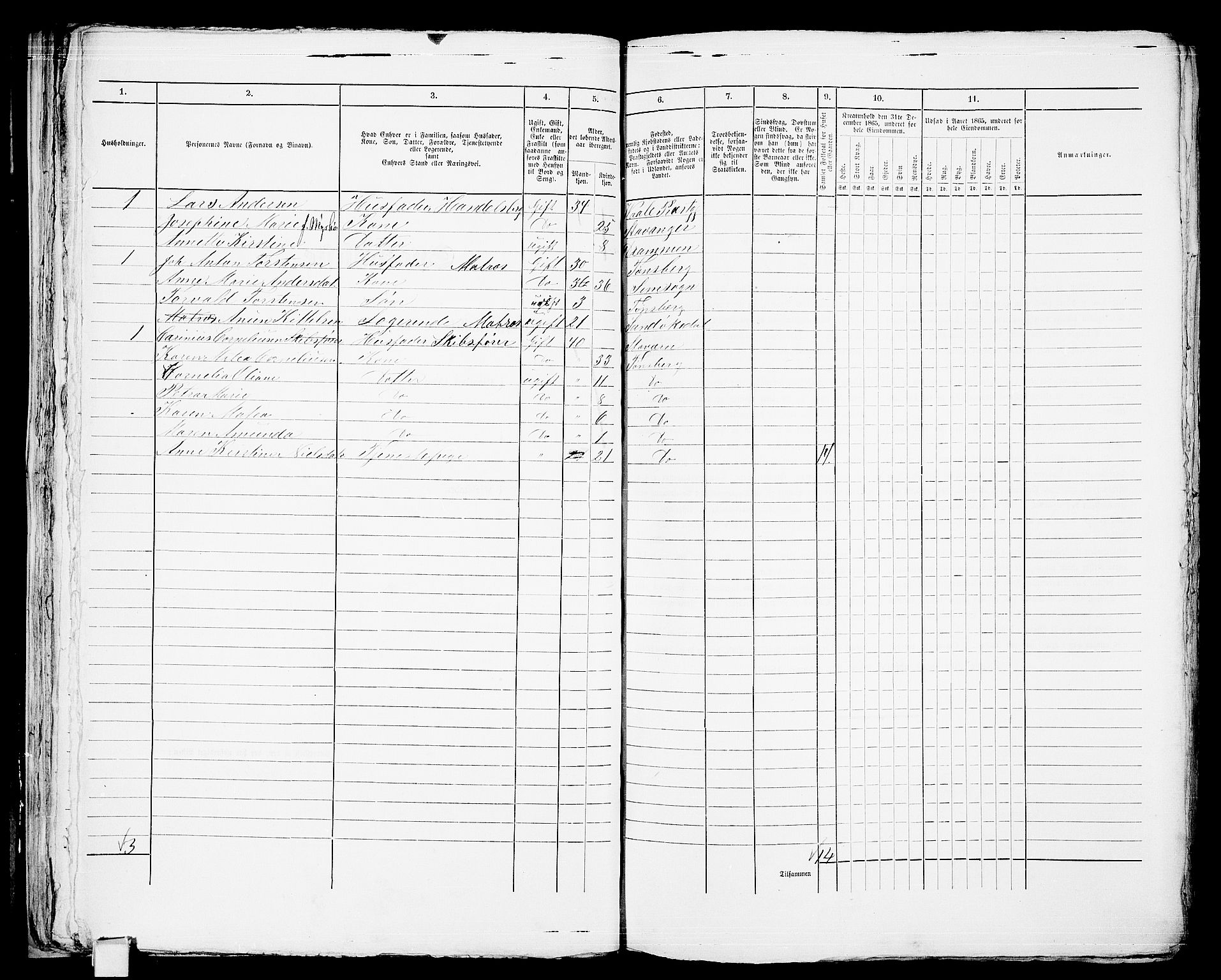 RA, 1865 census for Tønsberg, 1865, p. 59