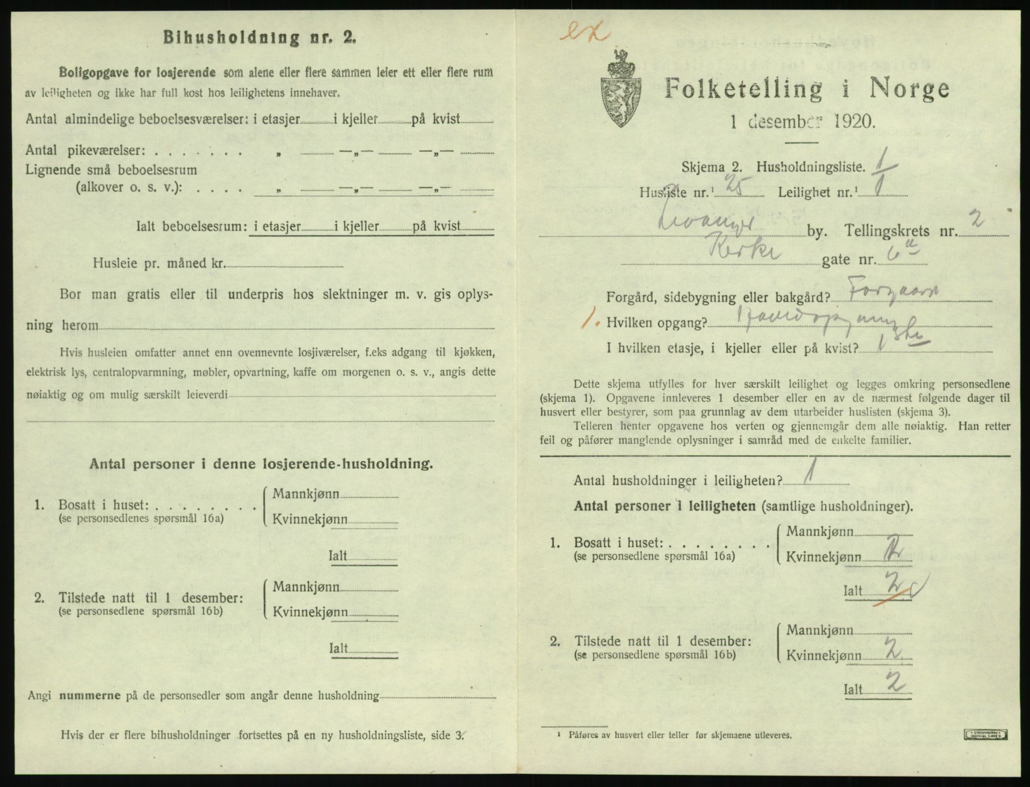 SAT, 1920 census for Levanger town, 1920, p. 902