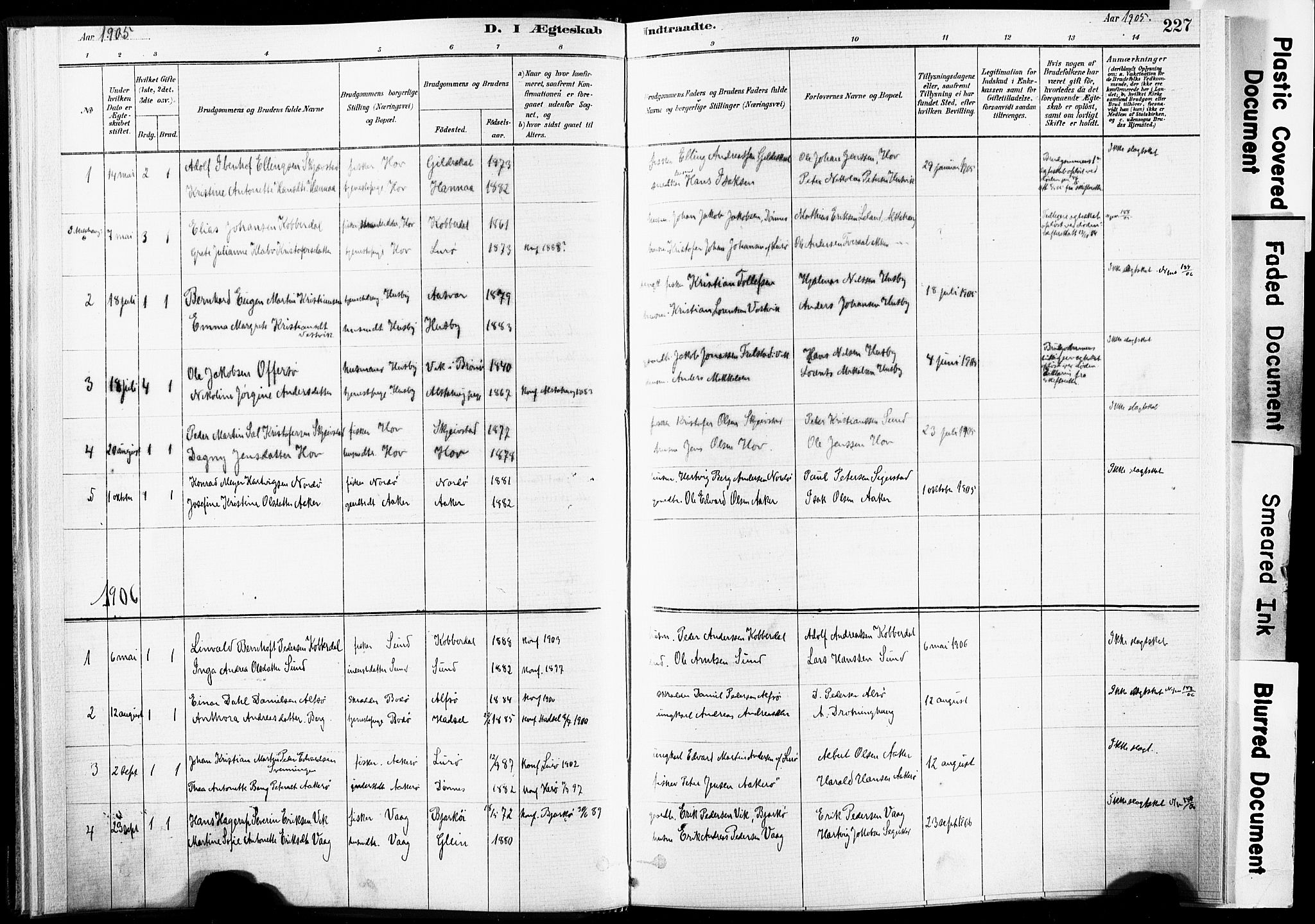 Ministerialprotokoller, klokkerbøker og fødselsregistre - Nordland, AV/SAT-A-1459/835/L0526: Parish register (official) no. 835A03II, 1881-1910, p. 227