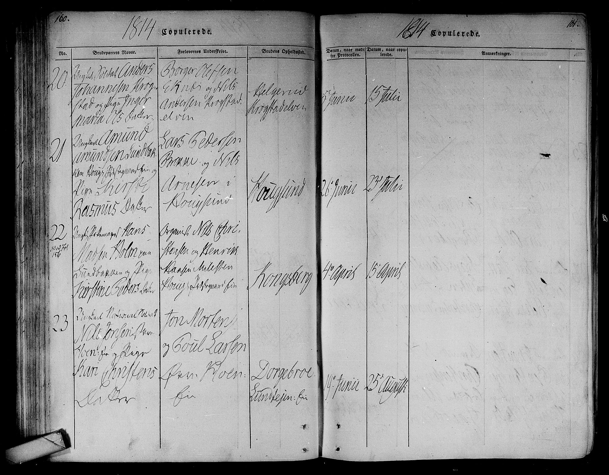 Eiker kirkebøker, AV/SAKO-A-4/F/Fa/L0010: Parish register (official) no. I 10, 1806-1815, p. 160-161