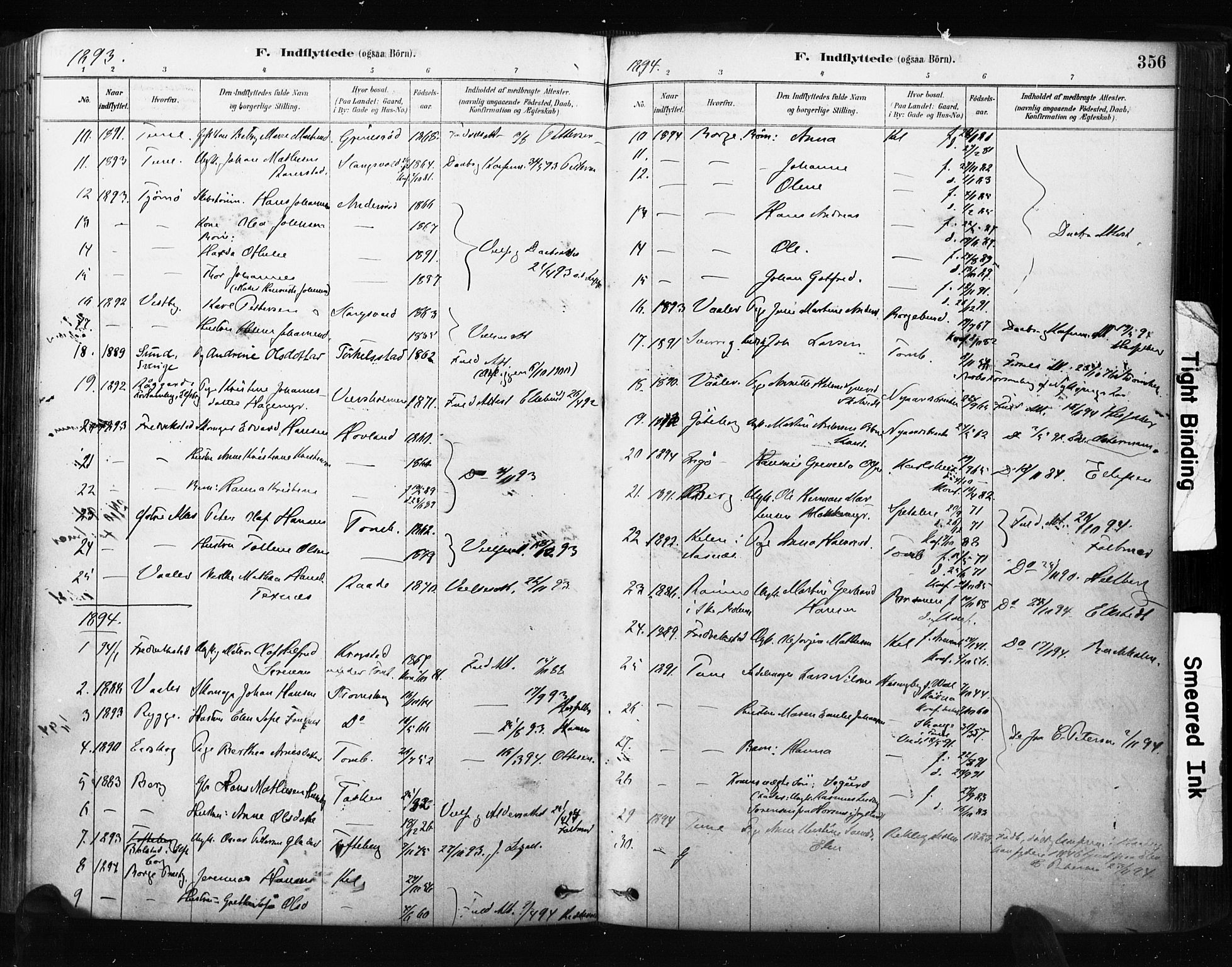 Råde prestekontor kirkebøker, AV/SAO-A-2009/F/Fa/L0007: Parish register (official) no. 7, 1878-1902, p. 356