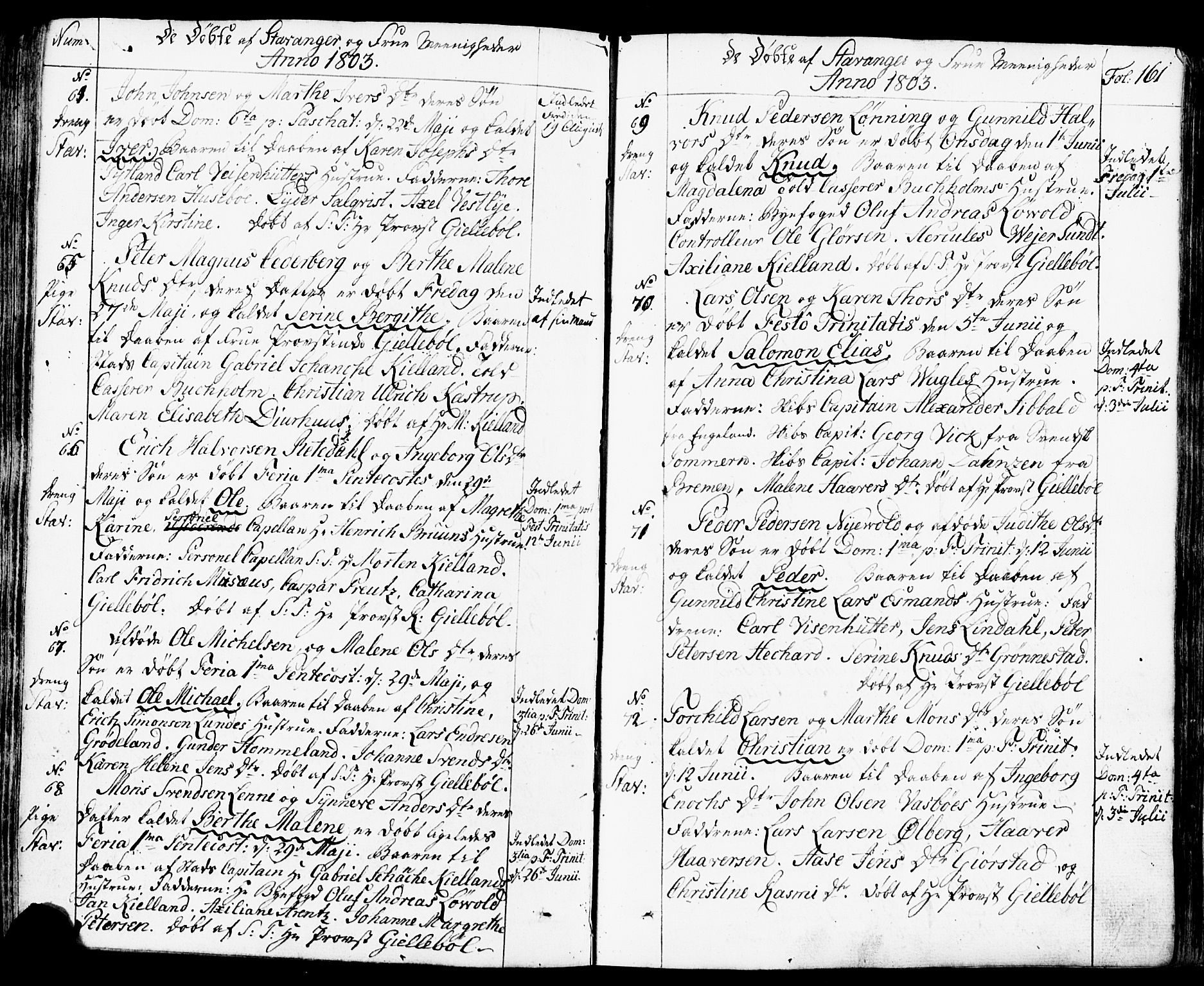 Domkirken sokneprestkontor, SAST/A-101812/001/30/30BB/L0007: Parish register (copy) no. B 7, 1791-1813, p. 161