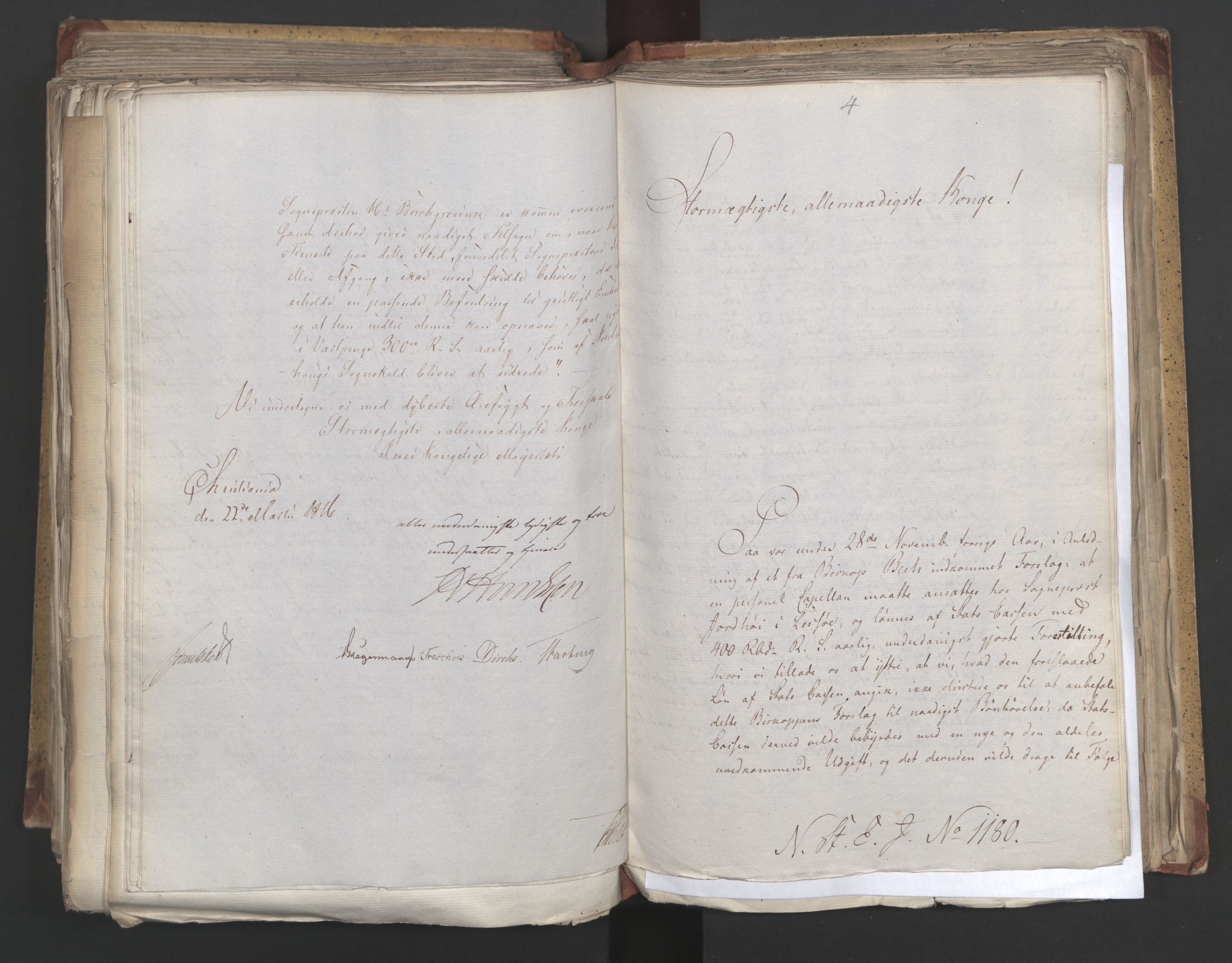 Statsrådsavdelingen i Stockholm, AV/RA-S-1003/D/Da/L0005: Regjeringsinnstillinger nr. 1000-1246, 1816, p. 388