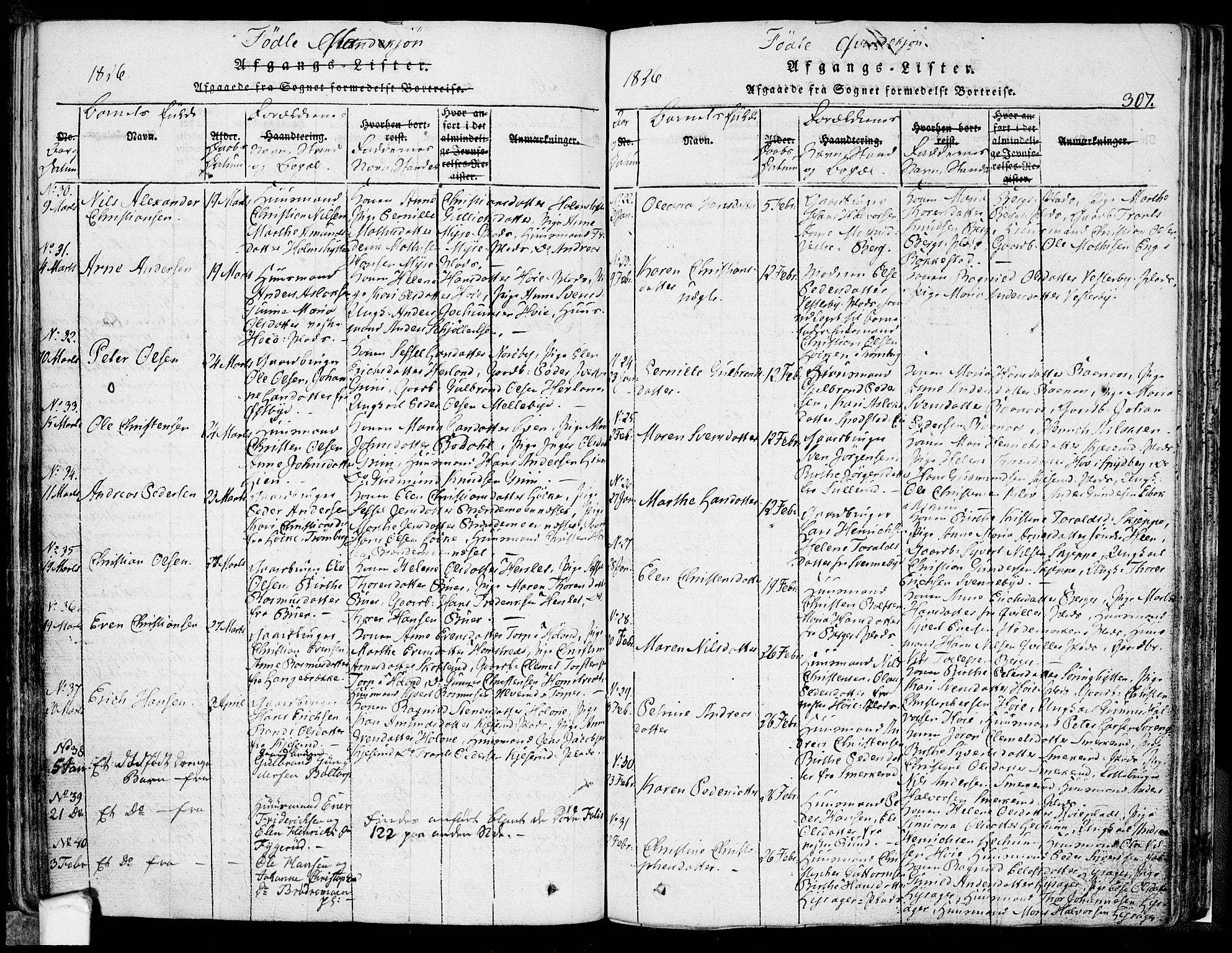 Eidsberg prestekontor Kirkebøker, AV/SAO-A-10905/F/Fa/L0007: Parish register (official) no. I 7, 1814-1832, p. 307