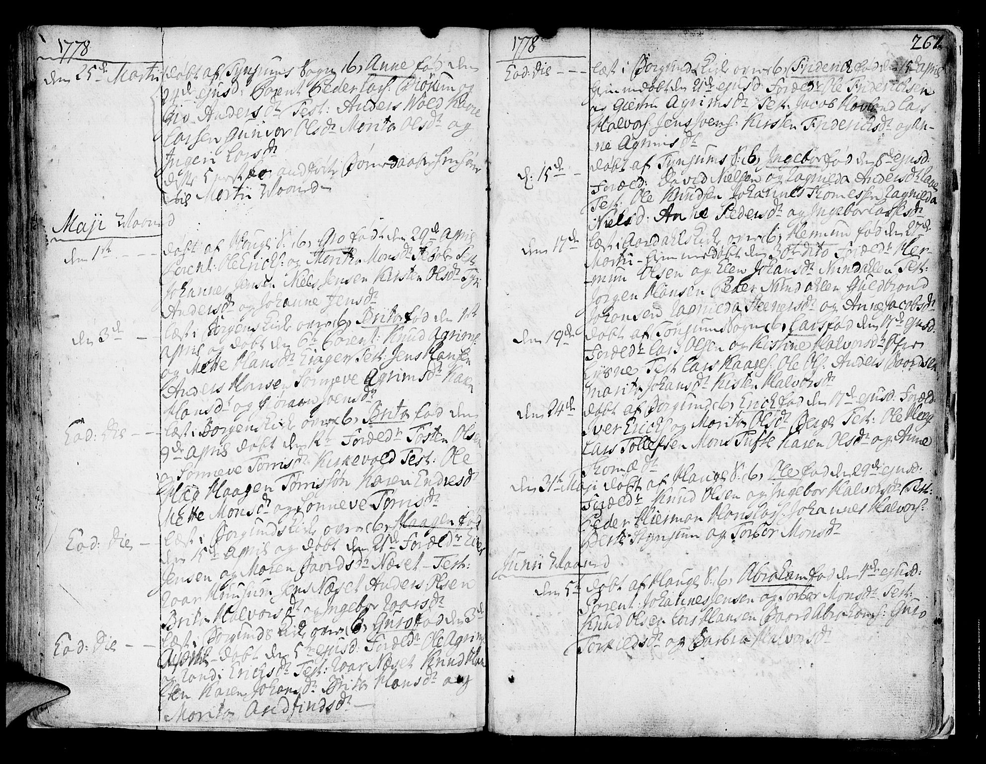 Lærdal sokneprestembete, AV/SAB-A-81201: Parish register (official) no. A 2, 1752-1782, p. 261