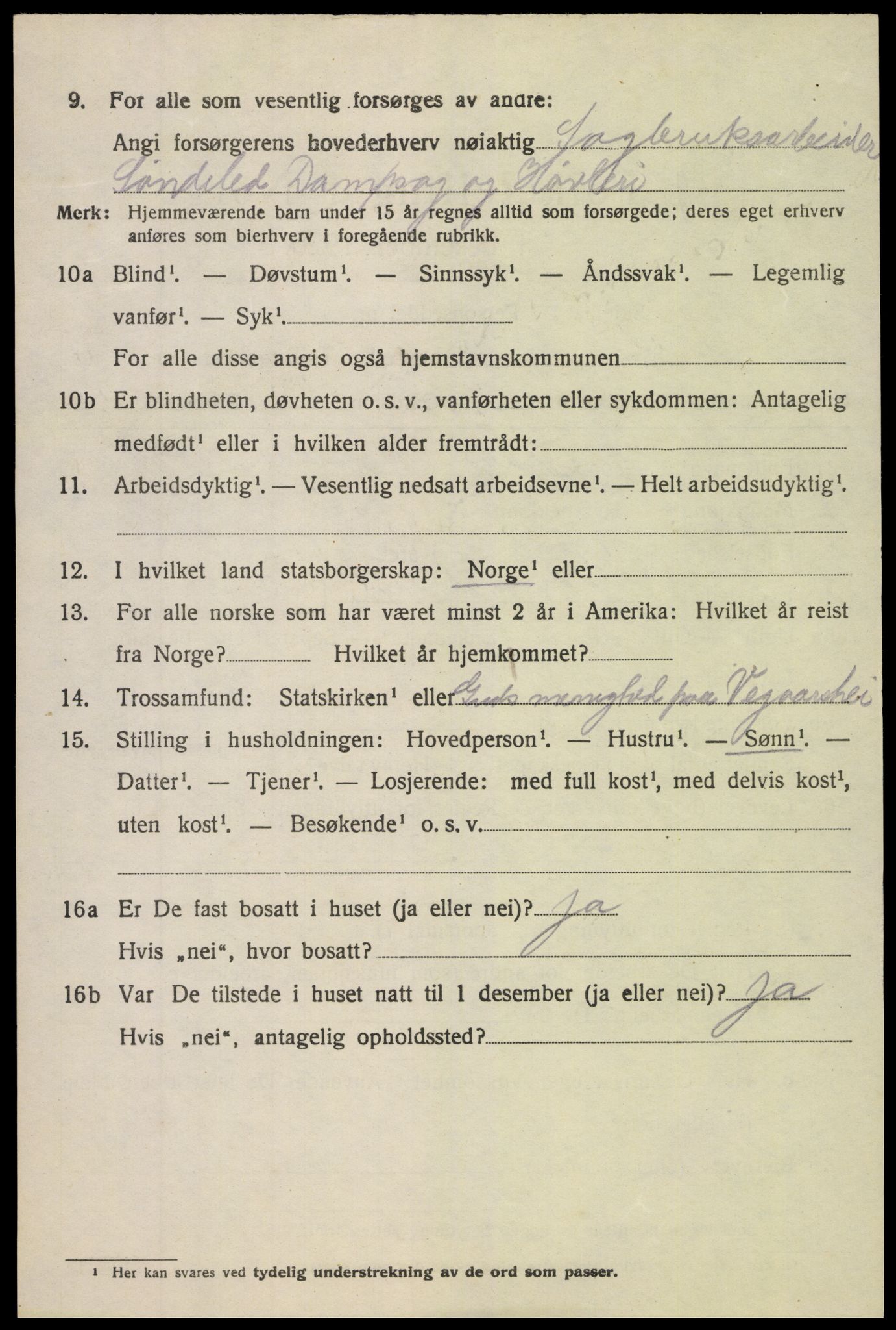 SAK, 1920 census for Søndeled, 1920, p. 5292