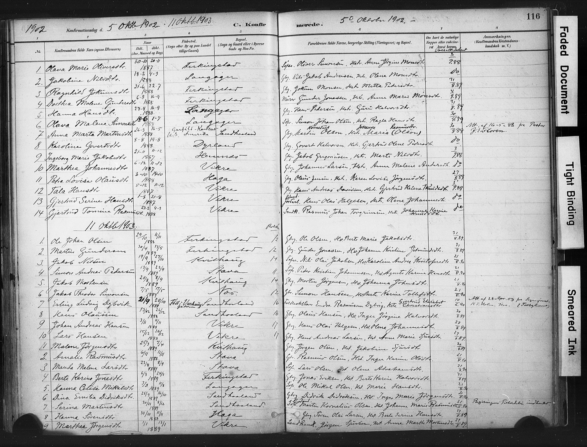 Skudenes sokneprestkontor, SAST/A -101849/H/Ha/Haa/L0010: Parish register (official) no. A 7, 1882-1912, p. 116