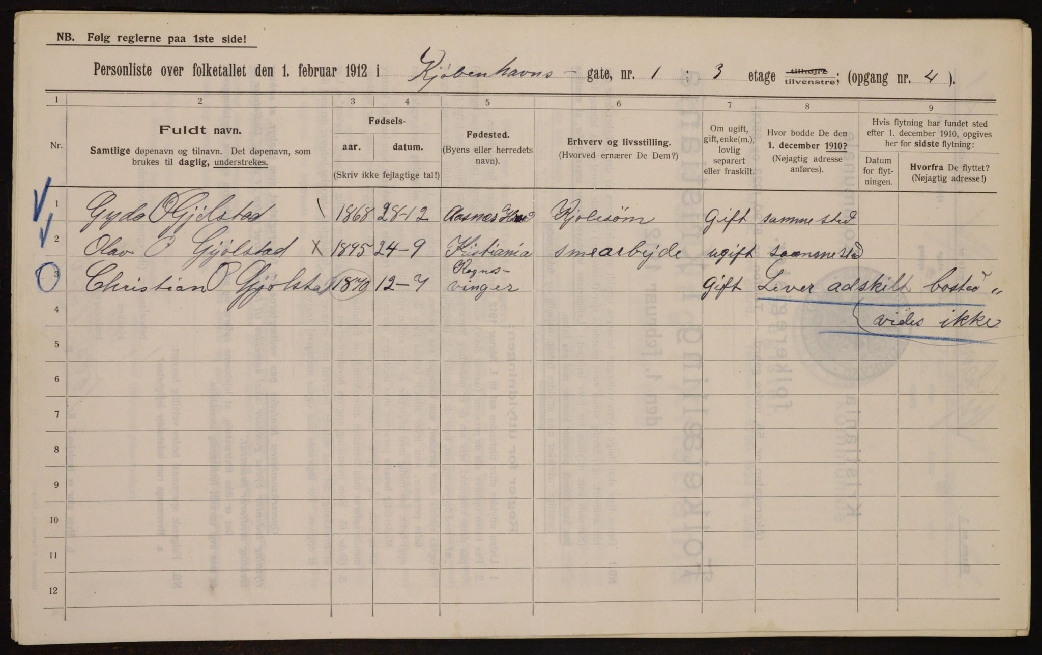 OBA, Municipal Census 1912 for Kristiania, 1912, p. 55261