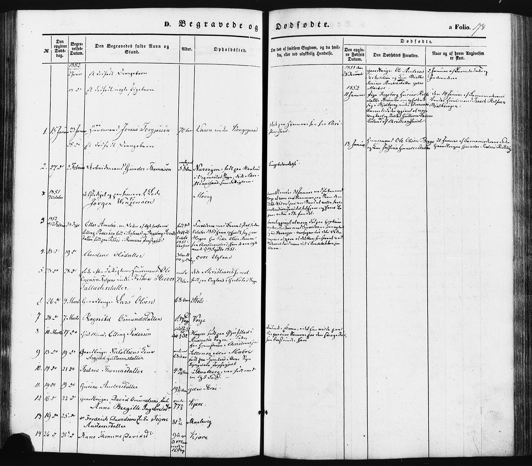 Oddernes sokneprestkontor, SAK/1111-0033/F/Fa/Faa/L0007: Parish register (official) no. A 7, 1851-1863, p. 178