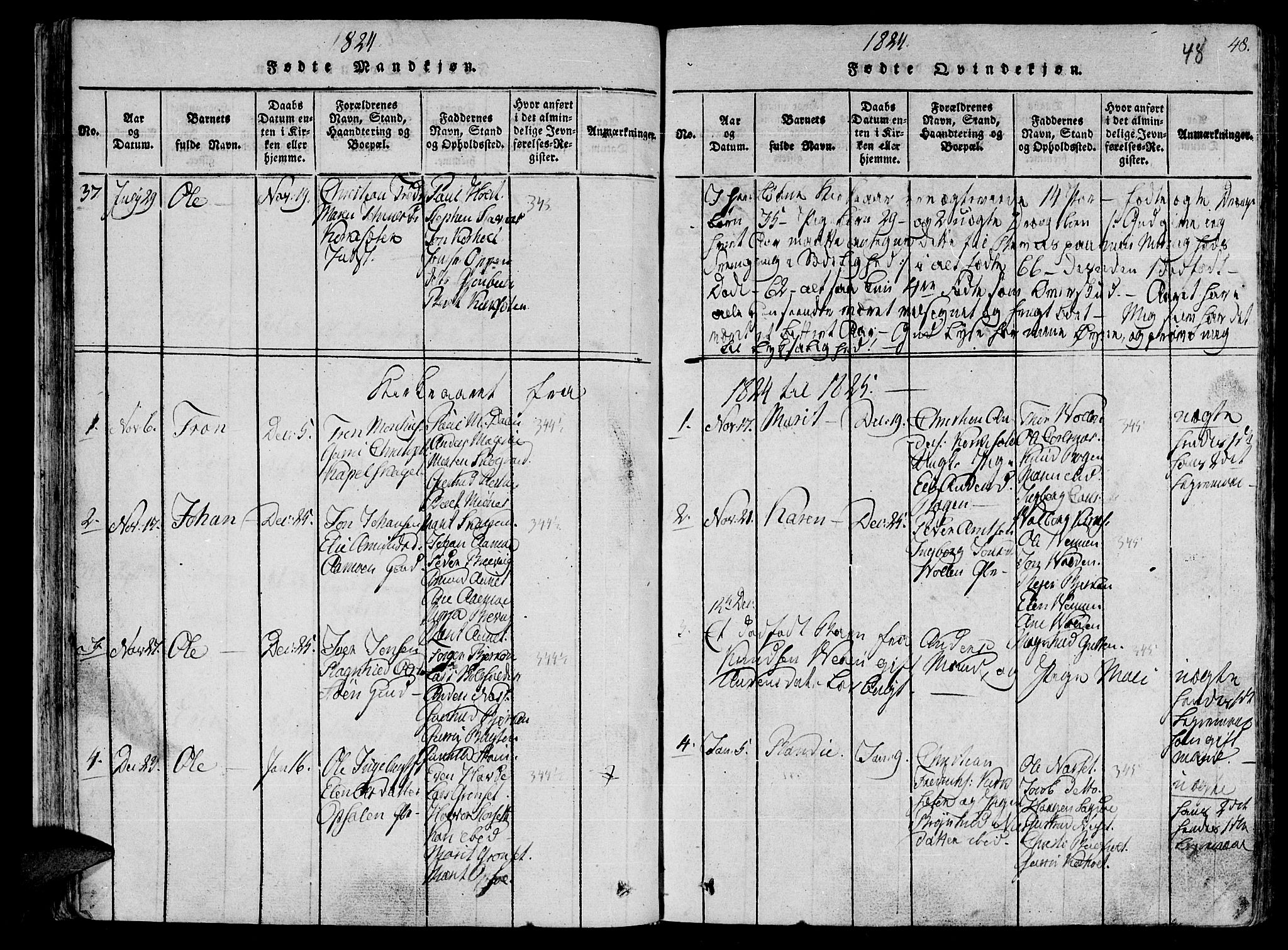 Ministerialprotokoller, klokkerbøker og fødselsregistre - Sør-Trøndelag, SAT/A-1456/630/L0491: Parish register (official) no. 630A04, 1818-1830, p. 48