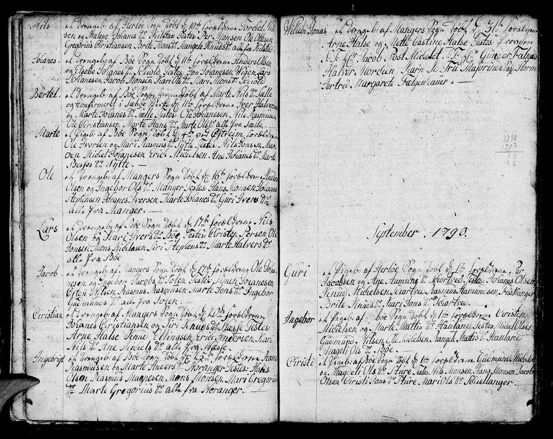 Manger sokneprestembete, AV/SAB-A-76801/H/Haa: Parish register (official) no. A 2, 1792-1815, p. 15