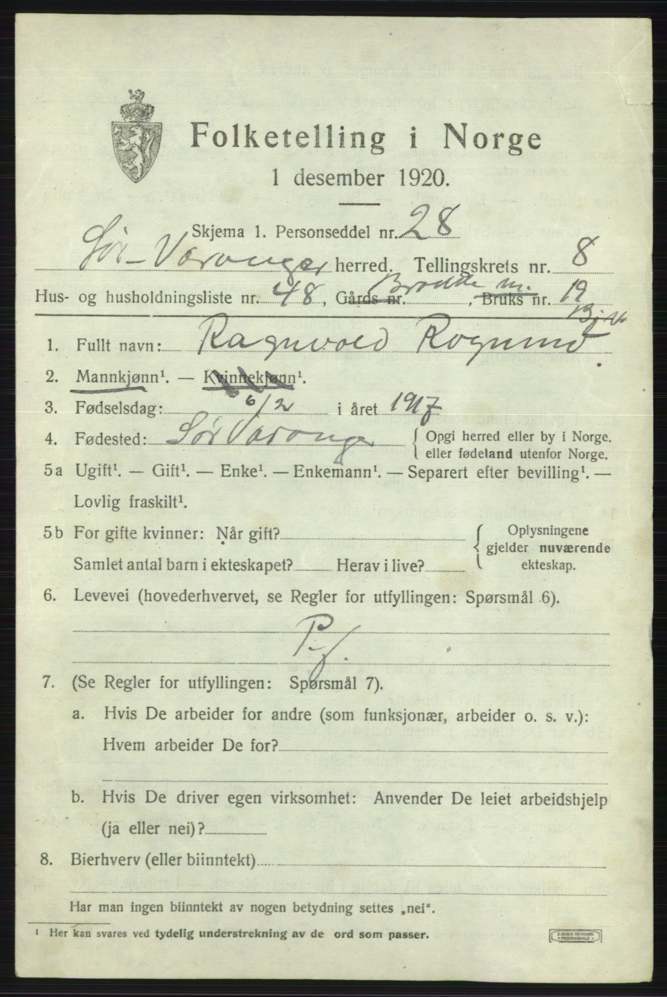 SATØ, 1920 census for Sør-Varanger, 1920, p. 5679