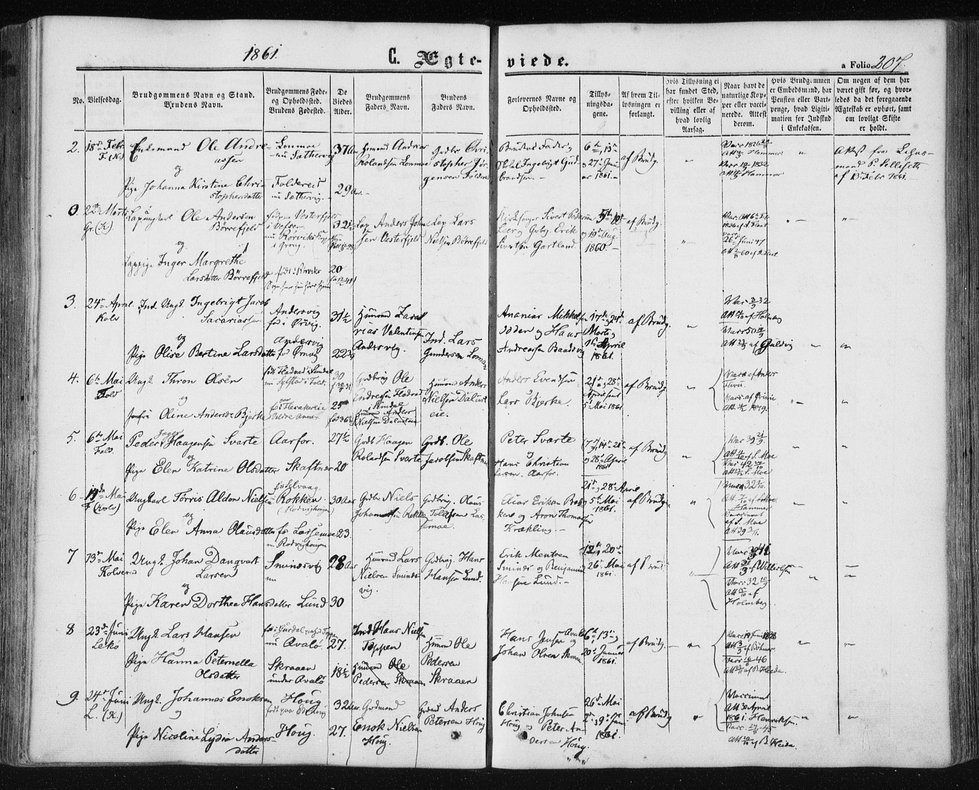 Ministerialprotokoller, klokkerbøker og fødselsregistre - Nord-Trøndelag, SAT/A-1458/780/L0641: Parish register (official) no. 780A06, 1857-1874, p. 207
