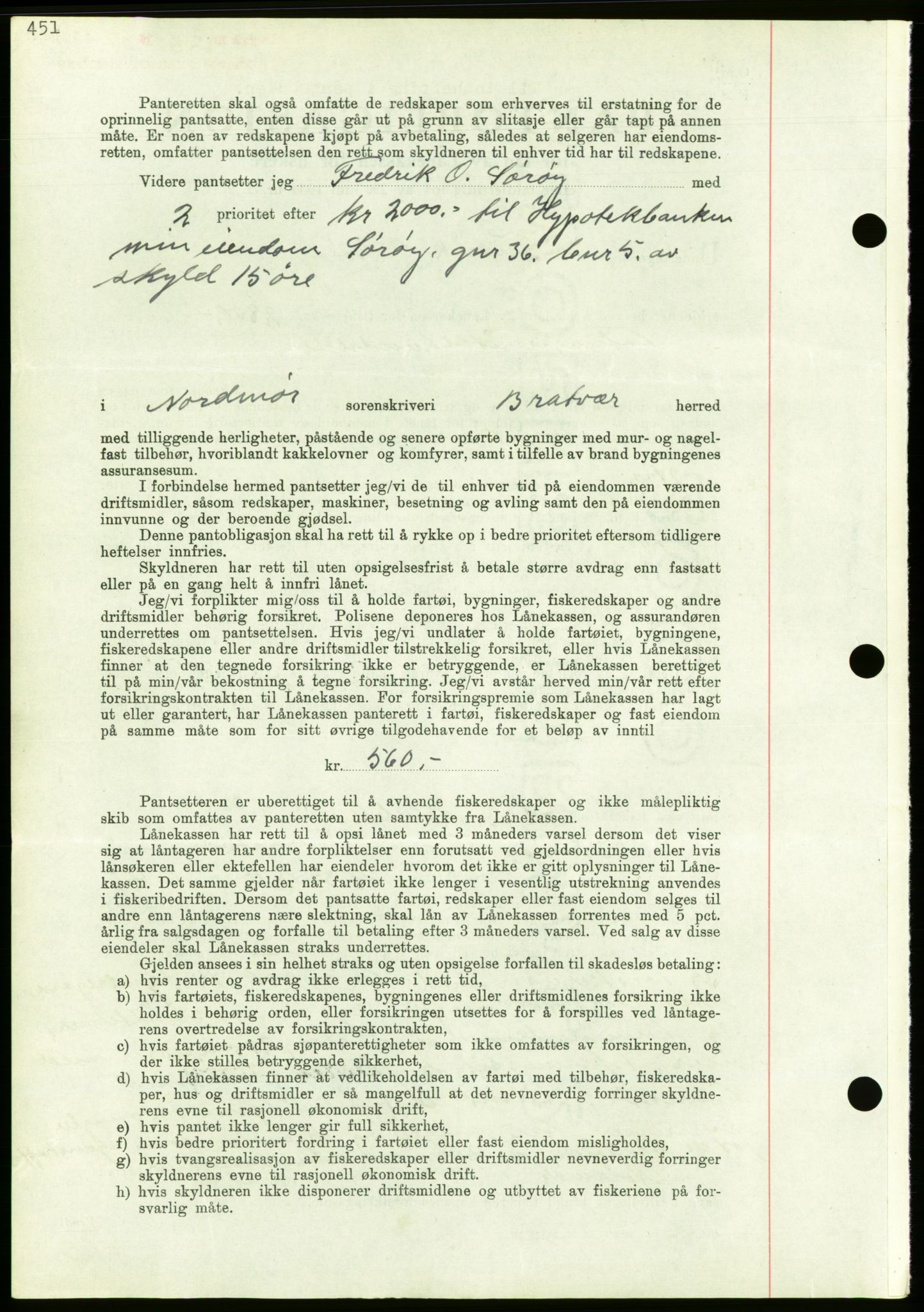 Nordmøre sorenskriveri, AV/SAT-A-4132/1/2/2Ca/L0092: Mortgage book no. B82, 1937-1938, Diary no: : 3068/1937