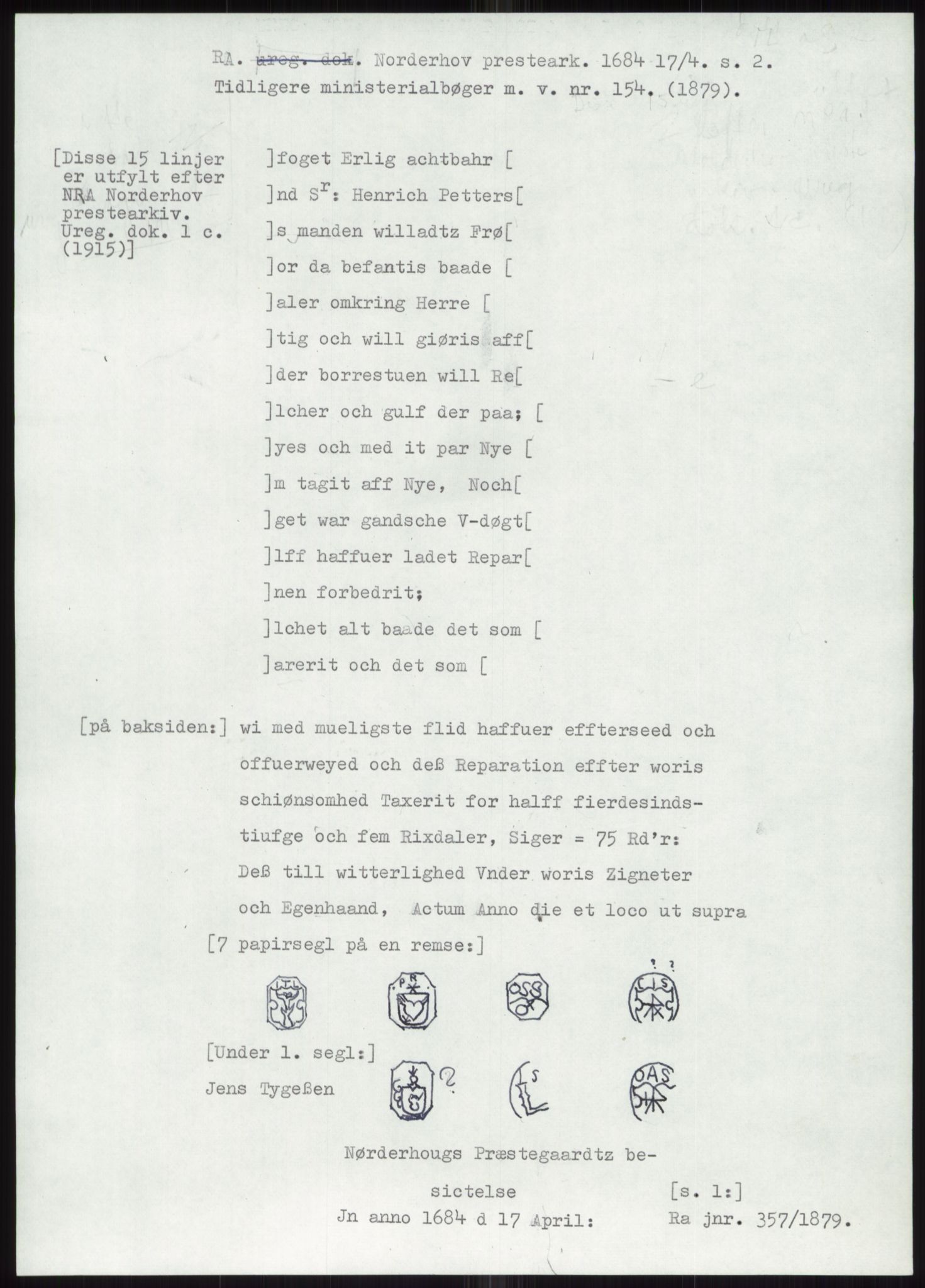 Samlinger til kildeutgivelse, Diplomavskriftsamlingen, AV/RA-EA-4053/H/Ha, p. 1225