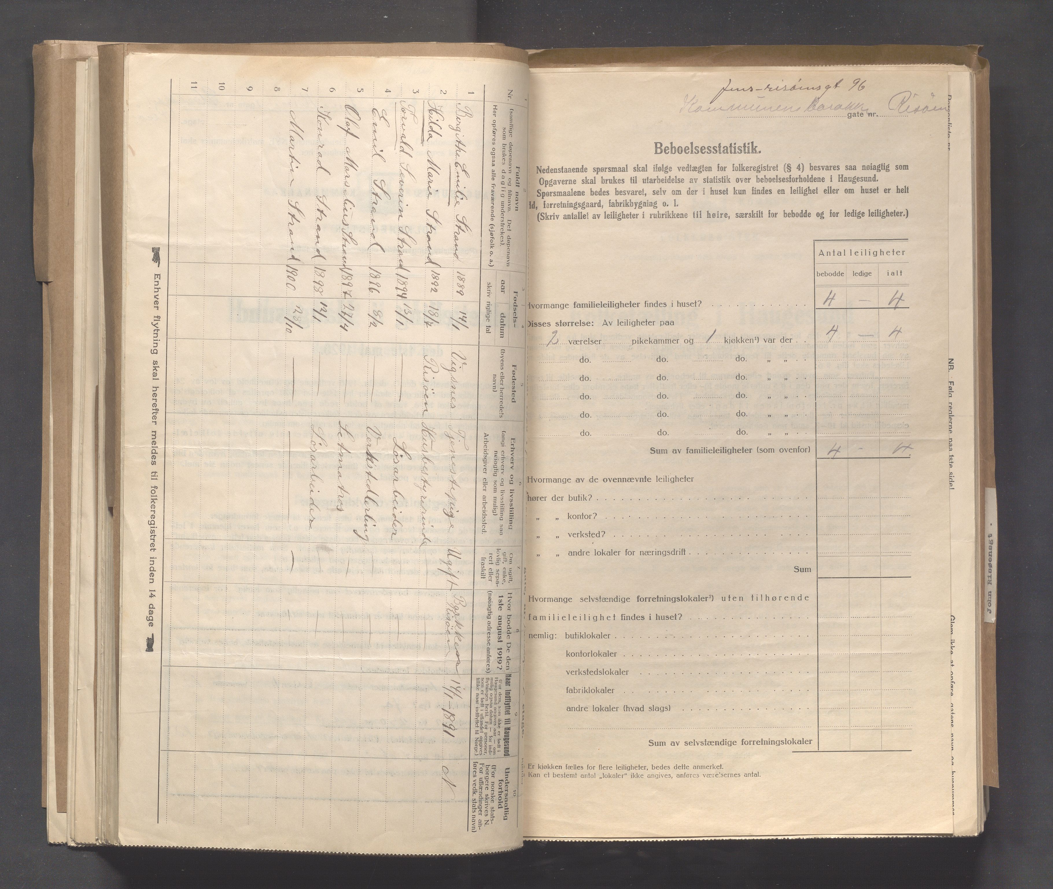 IKAR, Local census 1.5.1920 for Haugesund, 1920, p. 6428