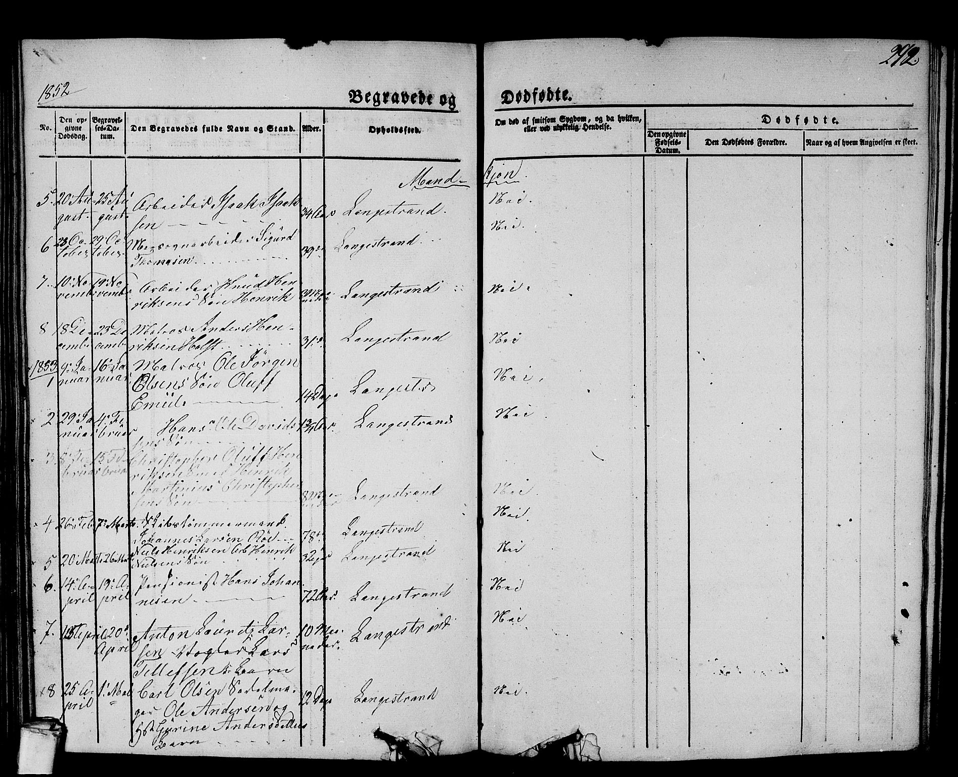Larvik kirkebøker, AV/SAKO-A-352/G/Gb/L0002: Parish register (copy) no. II 2, 1843-1866, p. 292