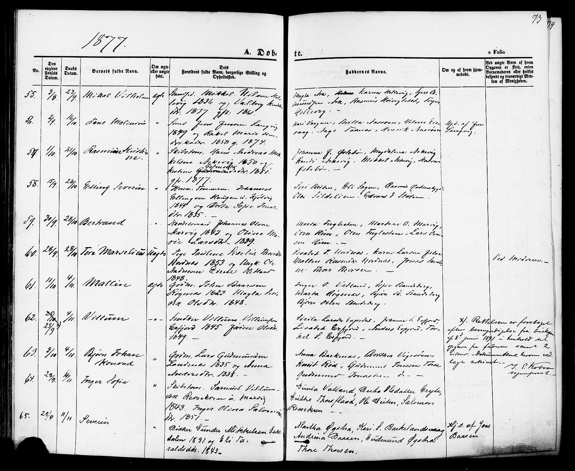 Jelsa sokneprestkontor, AV/SAST-A-101842/01/IV: Parish register (official) no. A 8, 1867-1883, p. 73