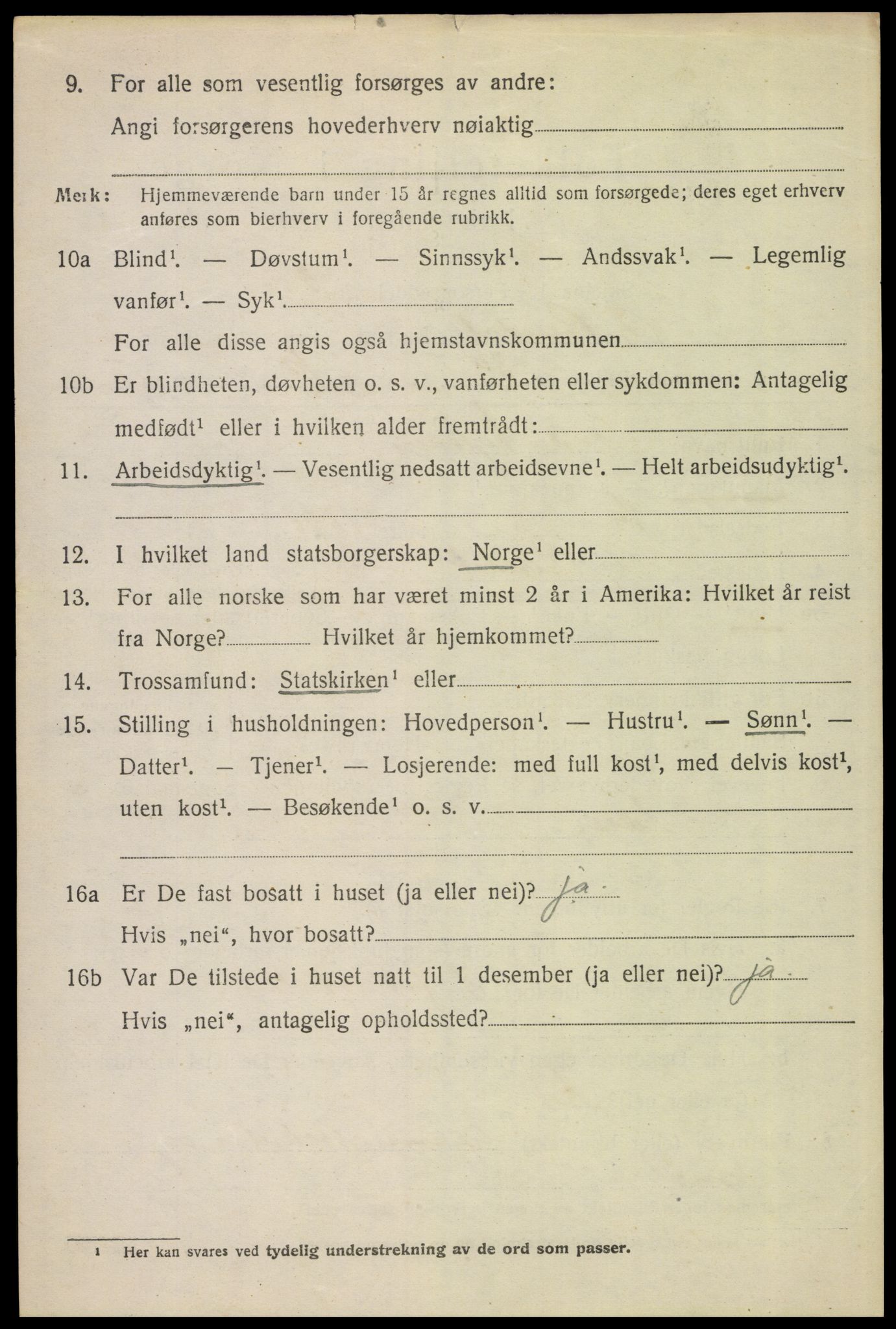 SAH, 1920 census for Ytre Rendal, 1920, p. 1594