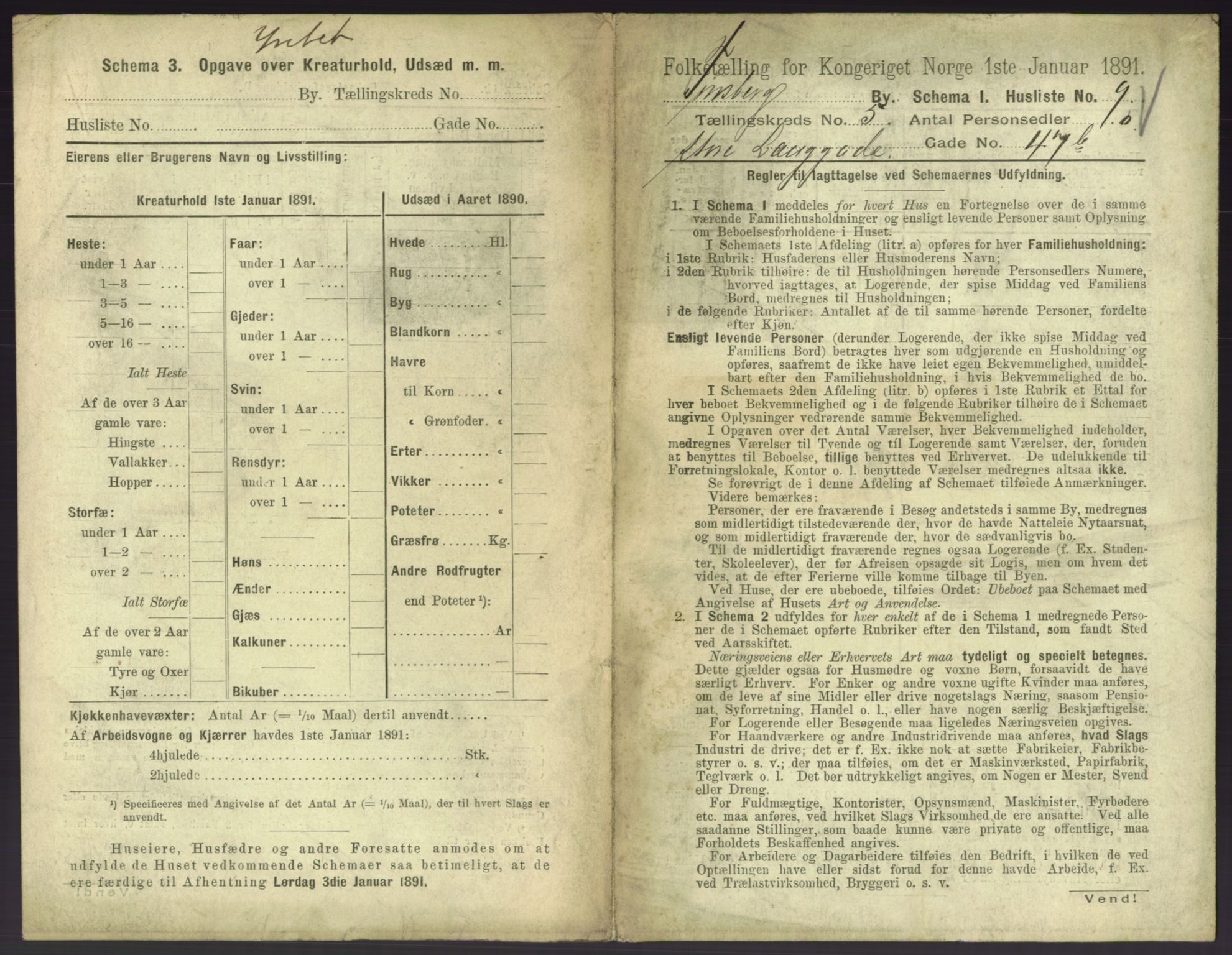 RA, 1891 census for 0705 Tønsberg, 1891, p. 232
