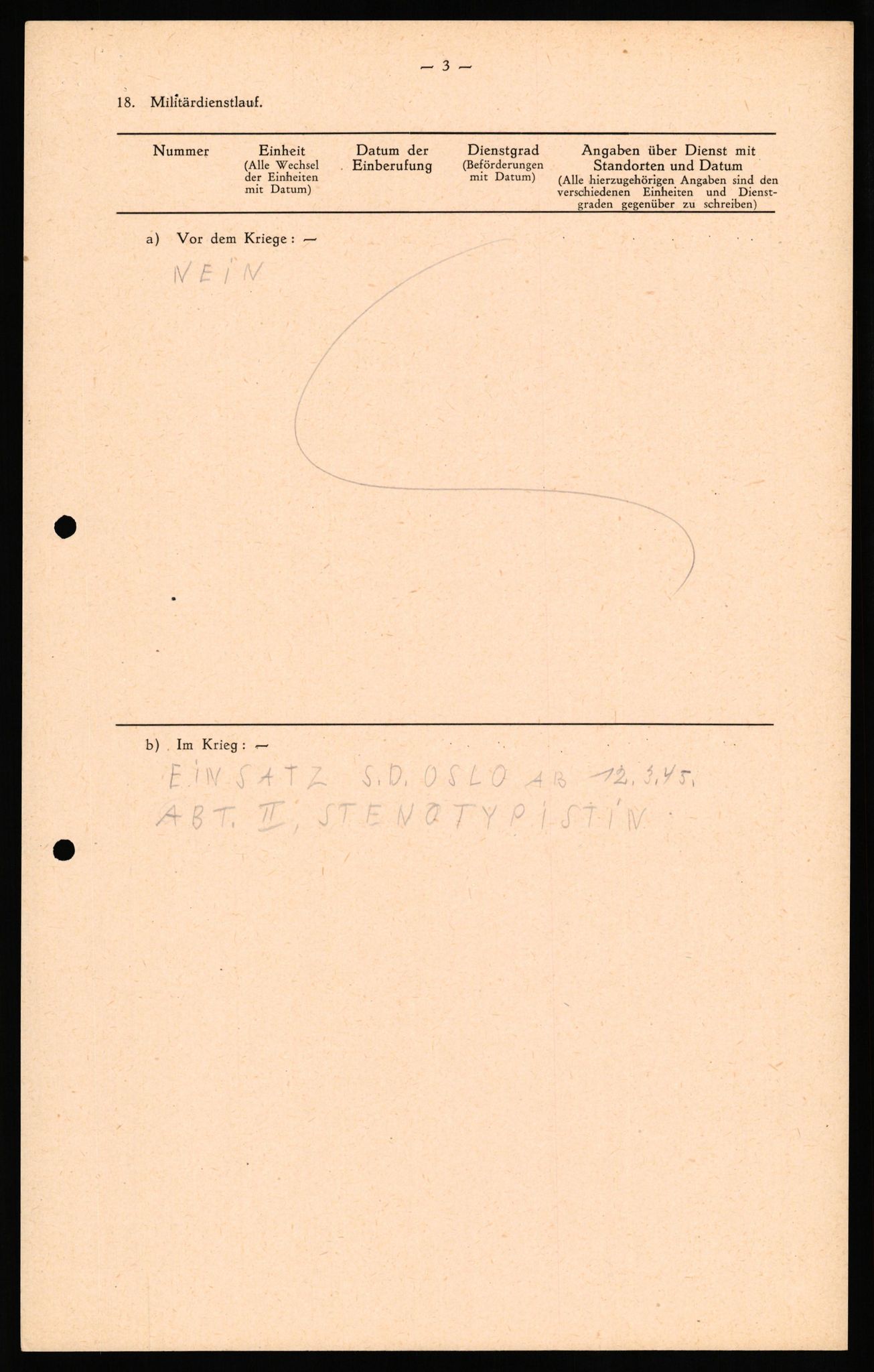 Forsvaret, Forsvarets overkommando II, RA/RAFA-3915/D/Db/L0033: CI Questionaires. Tyske okkupasjonsstyrker i Norge. Tyskere., 1945-1946, p. 289