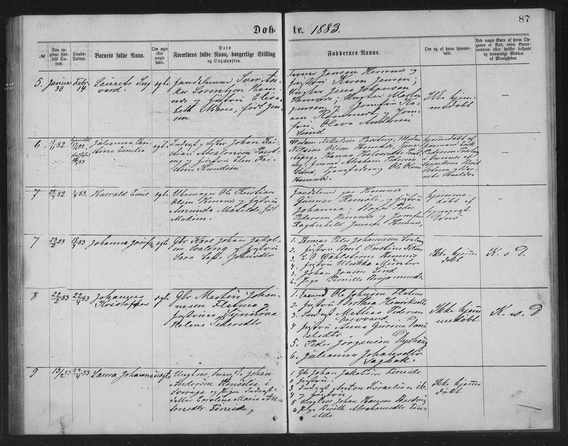 Ministerialprotokoller, klokkerbøker og fødselsregistre - Nordland, AV/SAT-A-1459/825/L0369: Parish register (copy) no. 825C06, 1873-1885, p. 87