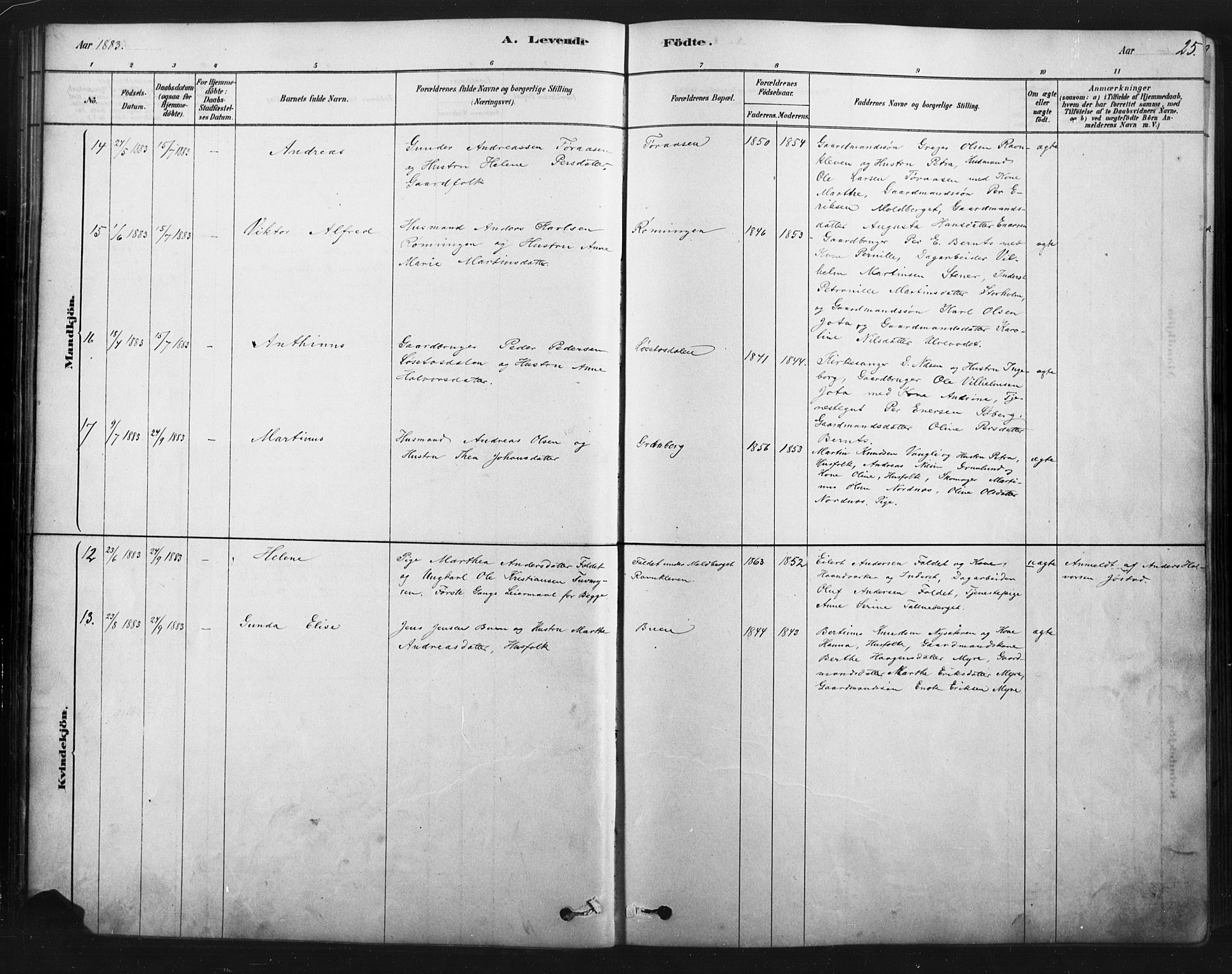 Åmot prestekontor, Hedmark, AV/SAH-PREST-056/H/Ha/Haa/L0012: Parish register (official) no. 12, 1878-1901, p. 25