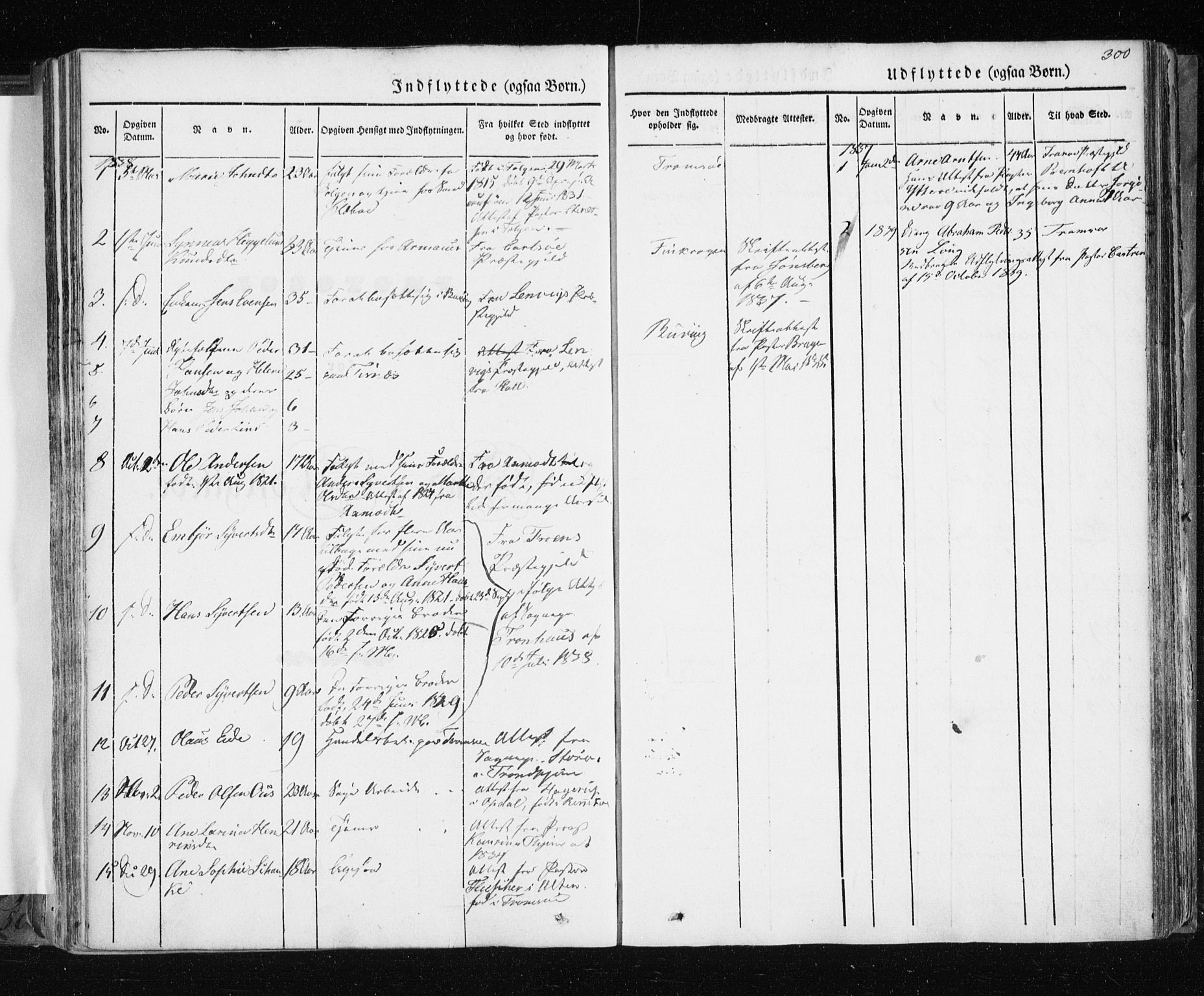 Tromsø sokneprestkontor/stiftsprosti/domprosti, SATØ/S-1343/G/Ga/L0009kirke: Parish register (official) no. 9, 1837-1847, p. 300