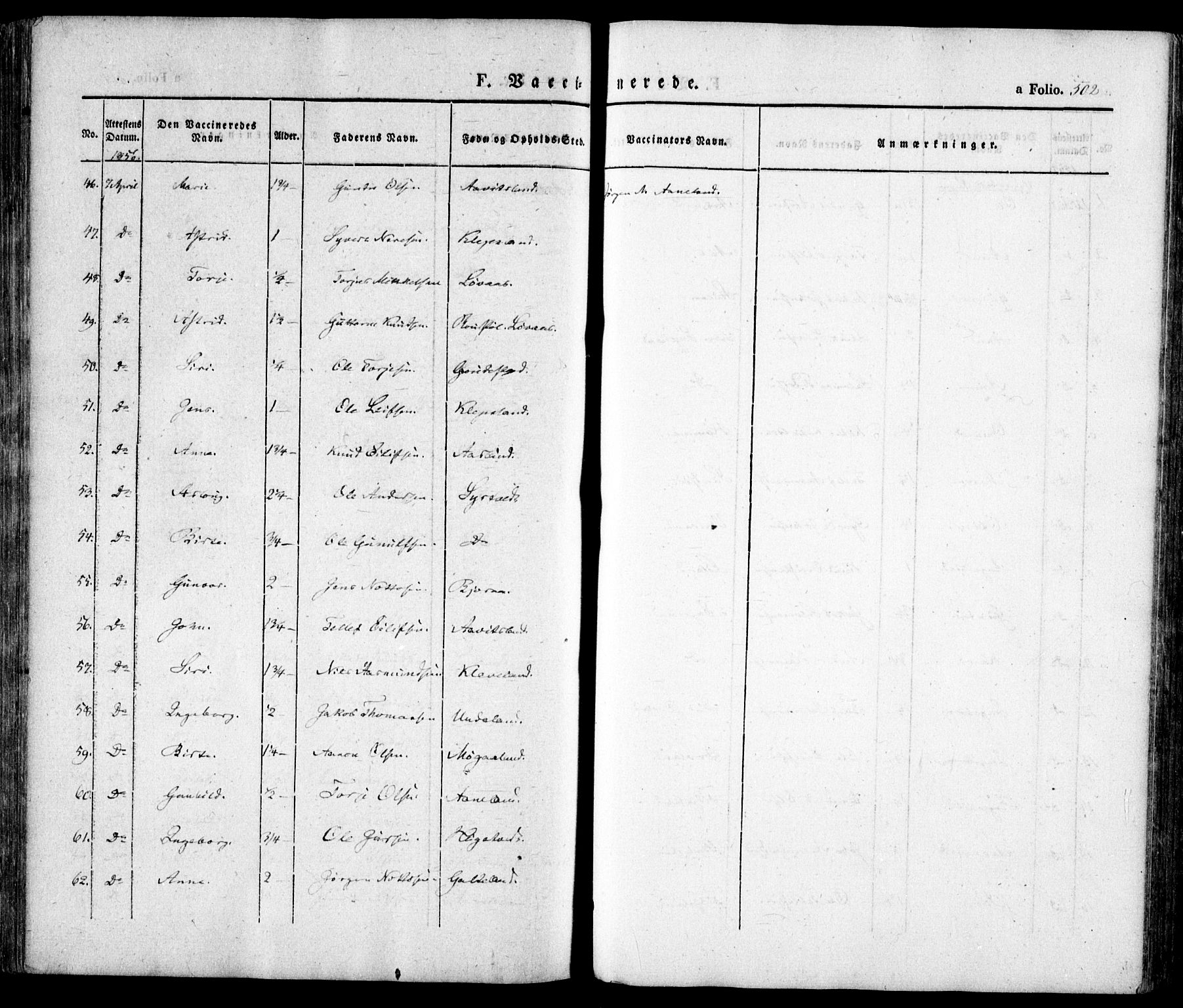 Evje sokneprestkontor, AV/SAK-1111-0008/F/Fa/Faa/L0005: Parish register (official) no. A 5, 1843-1865, p. 502