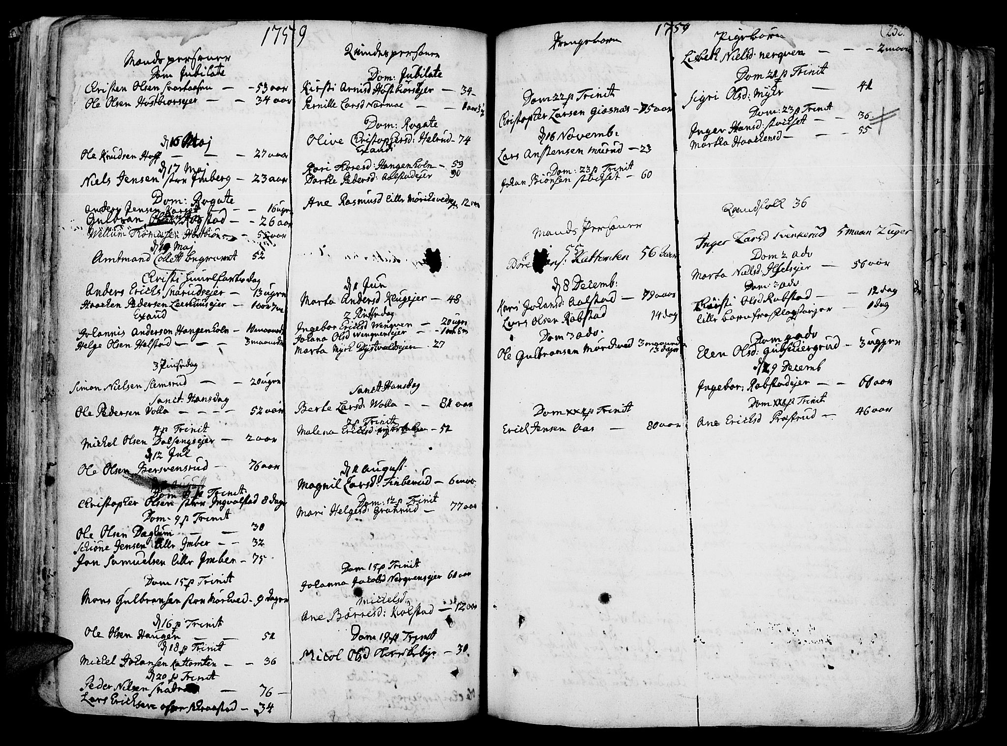 Vang prestekontor, Hedmark, AV/SAH-PREST-008/H/Ha/Haa/L0003: Parish register (official) no. 3, 1734-1809, p. 252