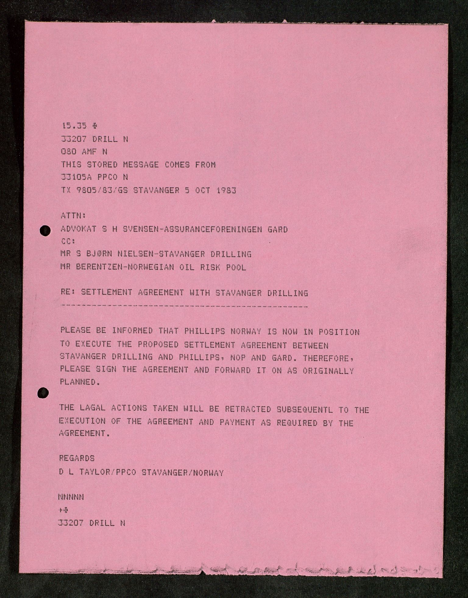 Pa 1503 - Stavanger Drilling AS, AV/SAST-A-101906/Da/L0017: Alexander L. Kielland - Saks- og korrespondansearkiv, 1981-1984, p. 177