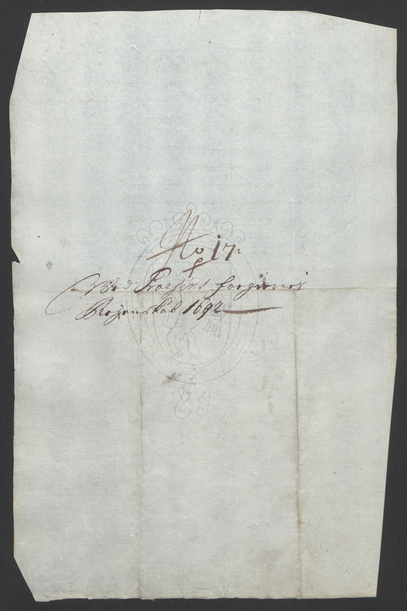 Rentekammeret inntil 1814, Reviderte regnskaper, Fogderegnskap, AV/RA-EA-4092/R57/L3849: Fogderegnskap Fosen, 1692-1693, p. 288