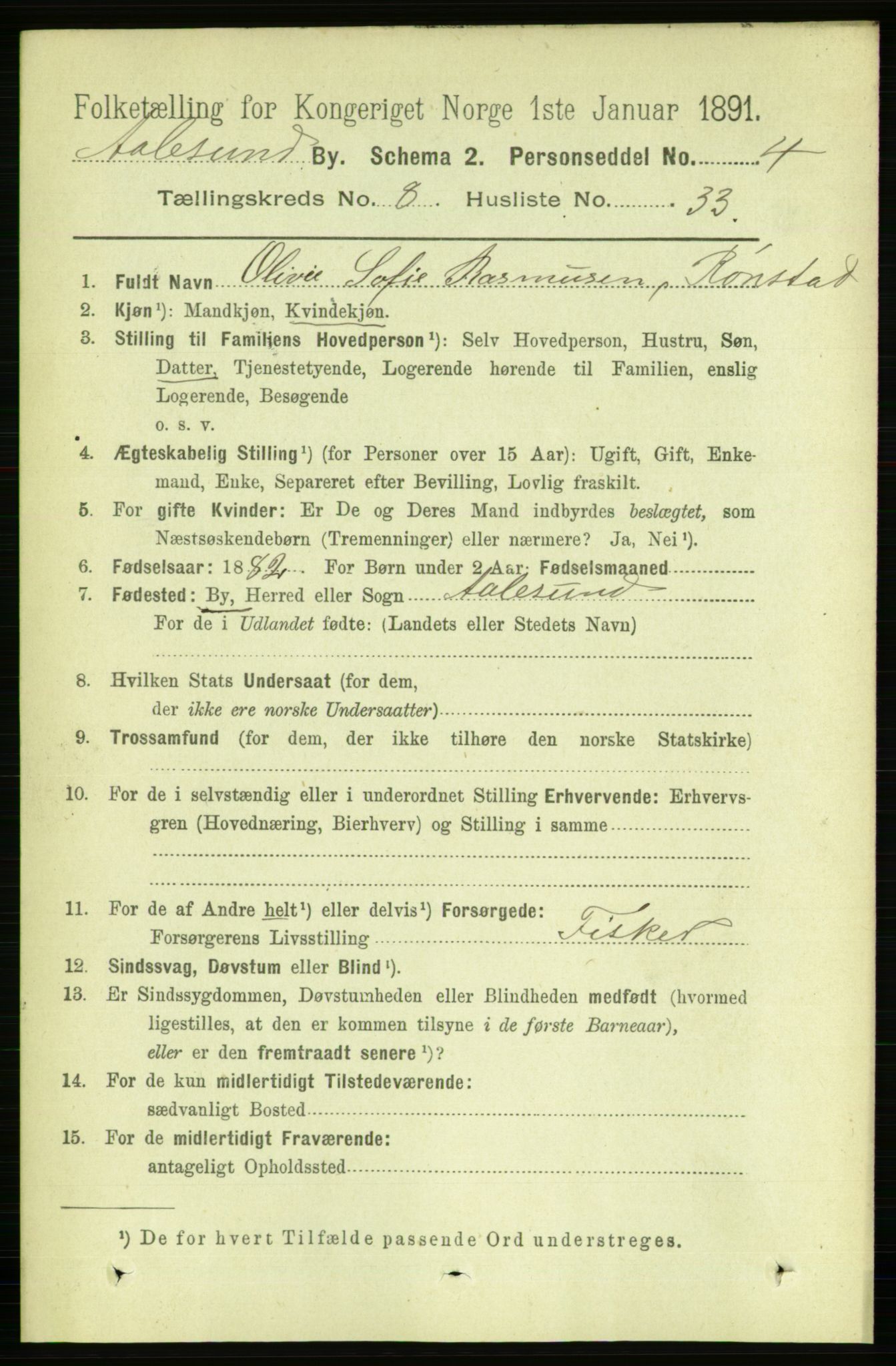 RA, 1891 census for 1501 Ålesund, 1891, p. 6138