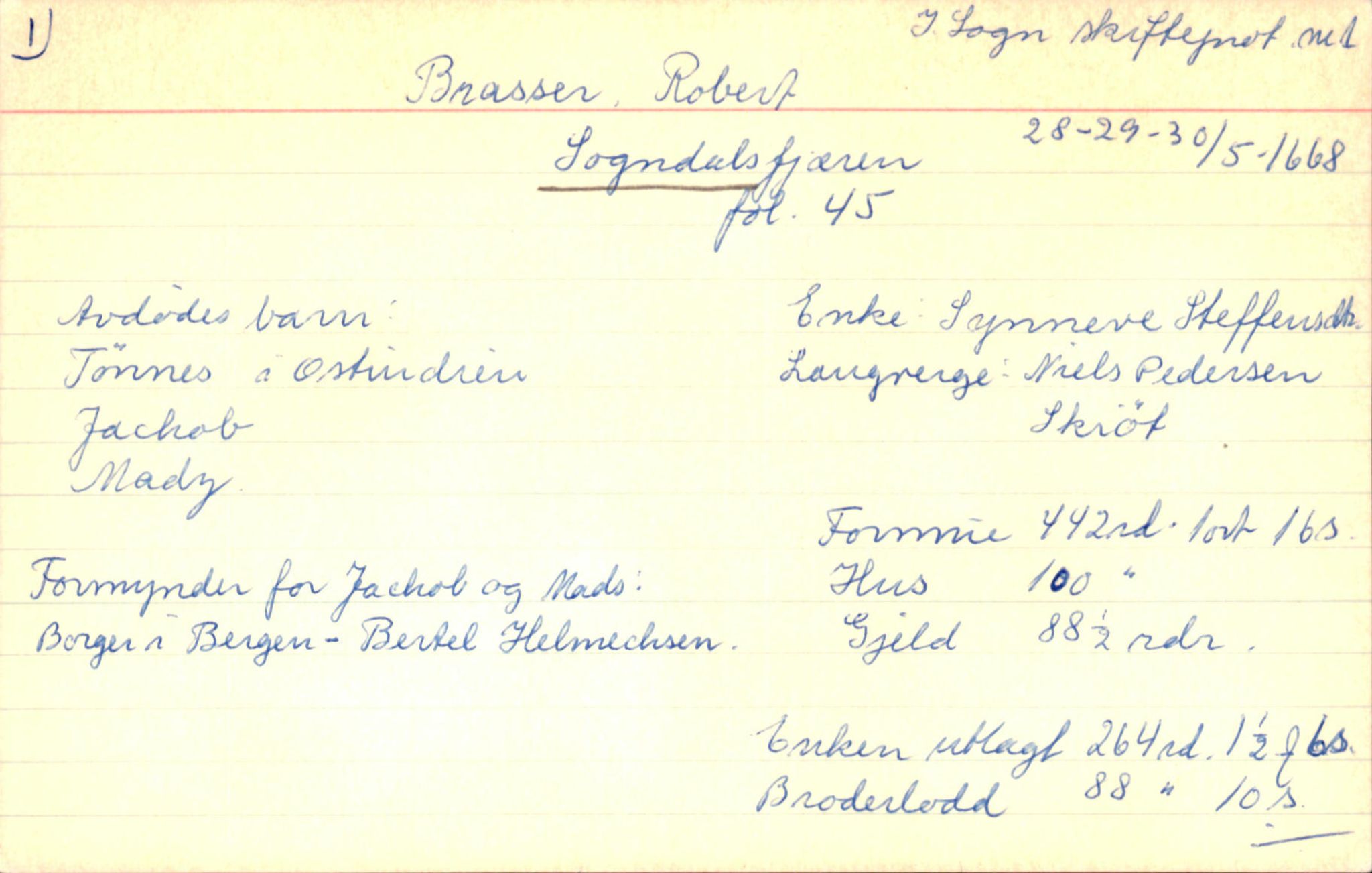 Skiftekort ved Statsarkivet i Bergen, SAB/SKIFTEKORT/005/L0001: Skifteprotokoll nr. 1-2, 1666-1695, p. 1