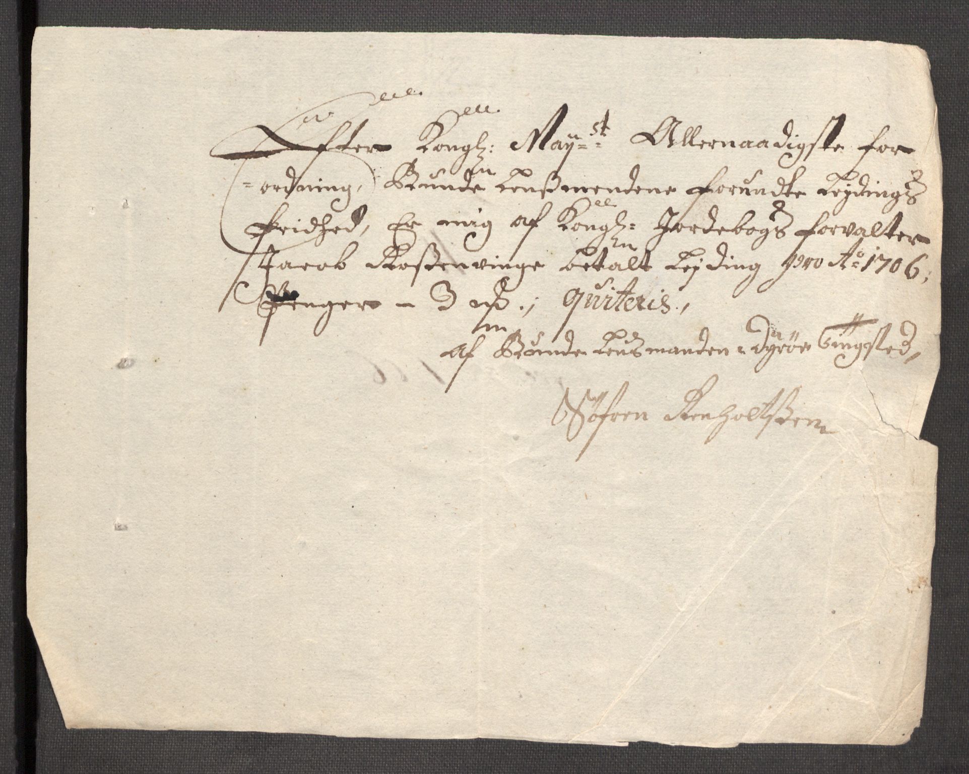 Rentekammeret inntil 1814, Reviderte regnskaper, Fogderegnskap, AV/RA-EA-4092/R68/L4756: Fogderegnskap Senja og Troms, 1705-1707, p. 261