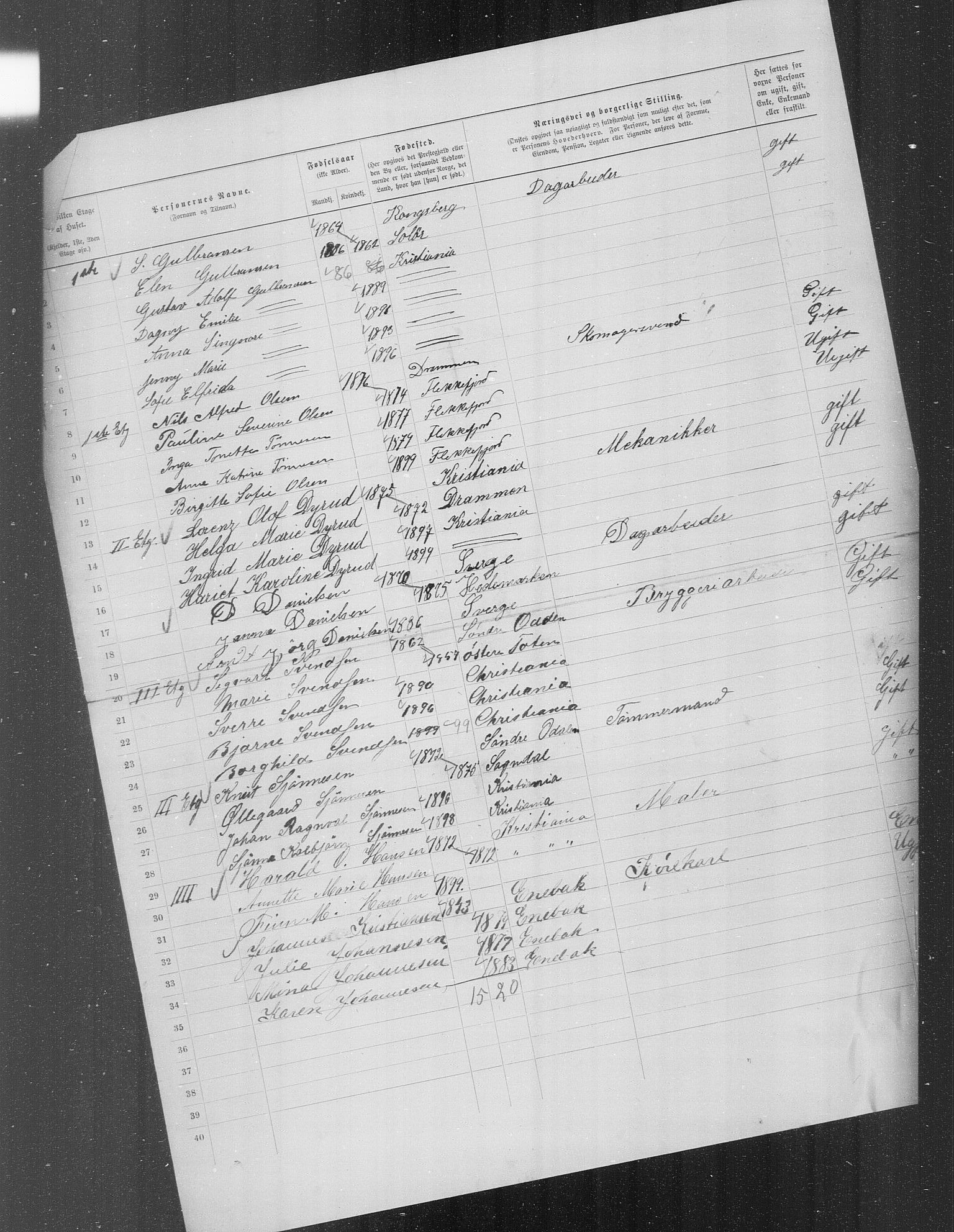 OBA, Municipal Census 1899 for Kristiania, 1899, p. 3084