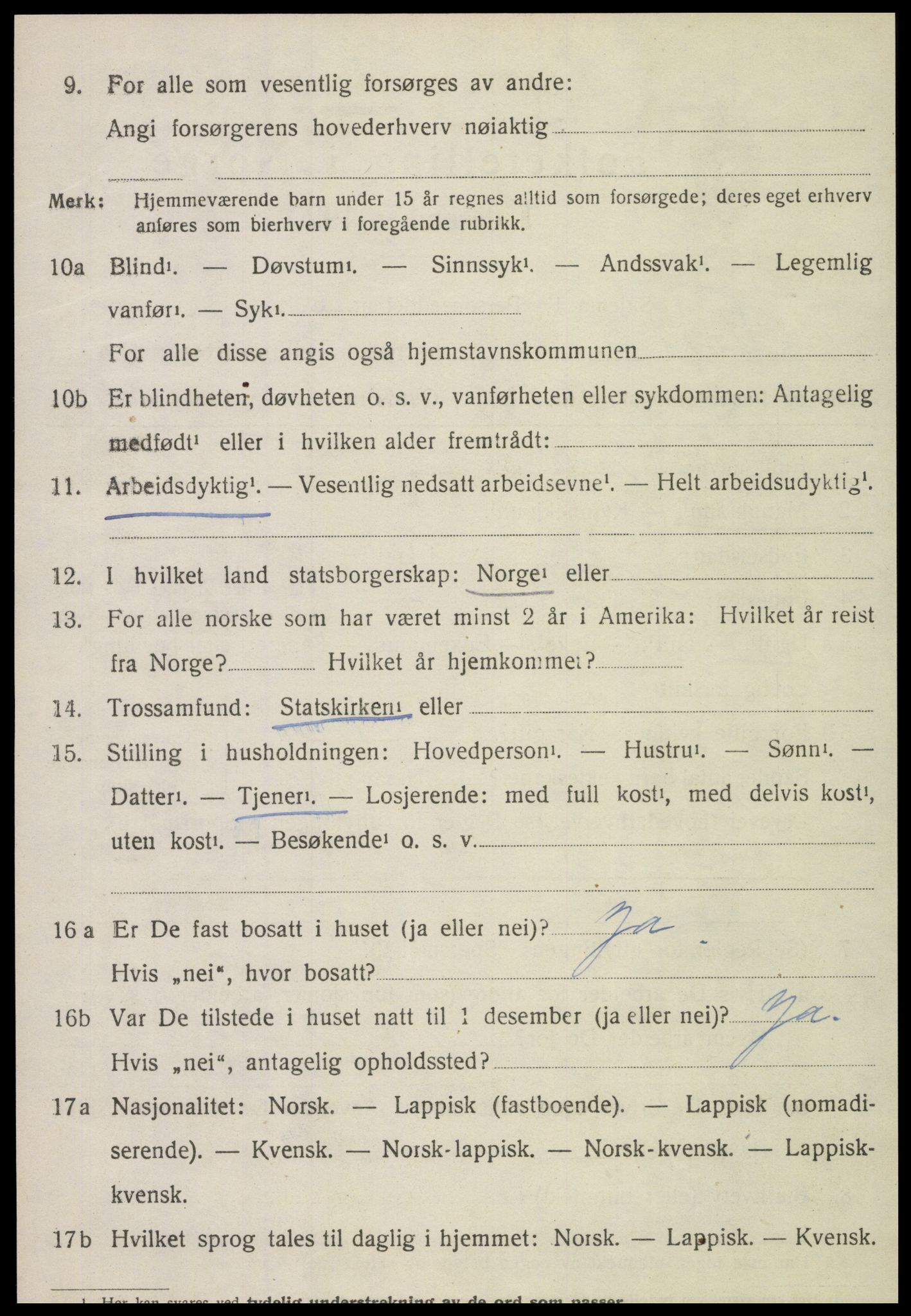 SAT, 1920 census for Stod, 1920, p. 1413