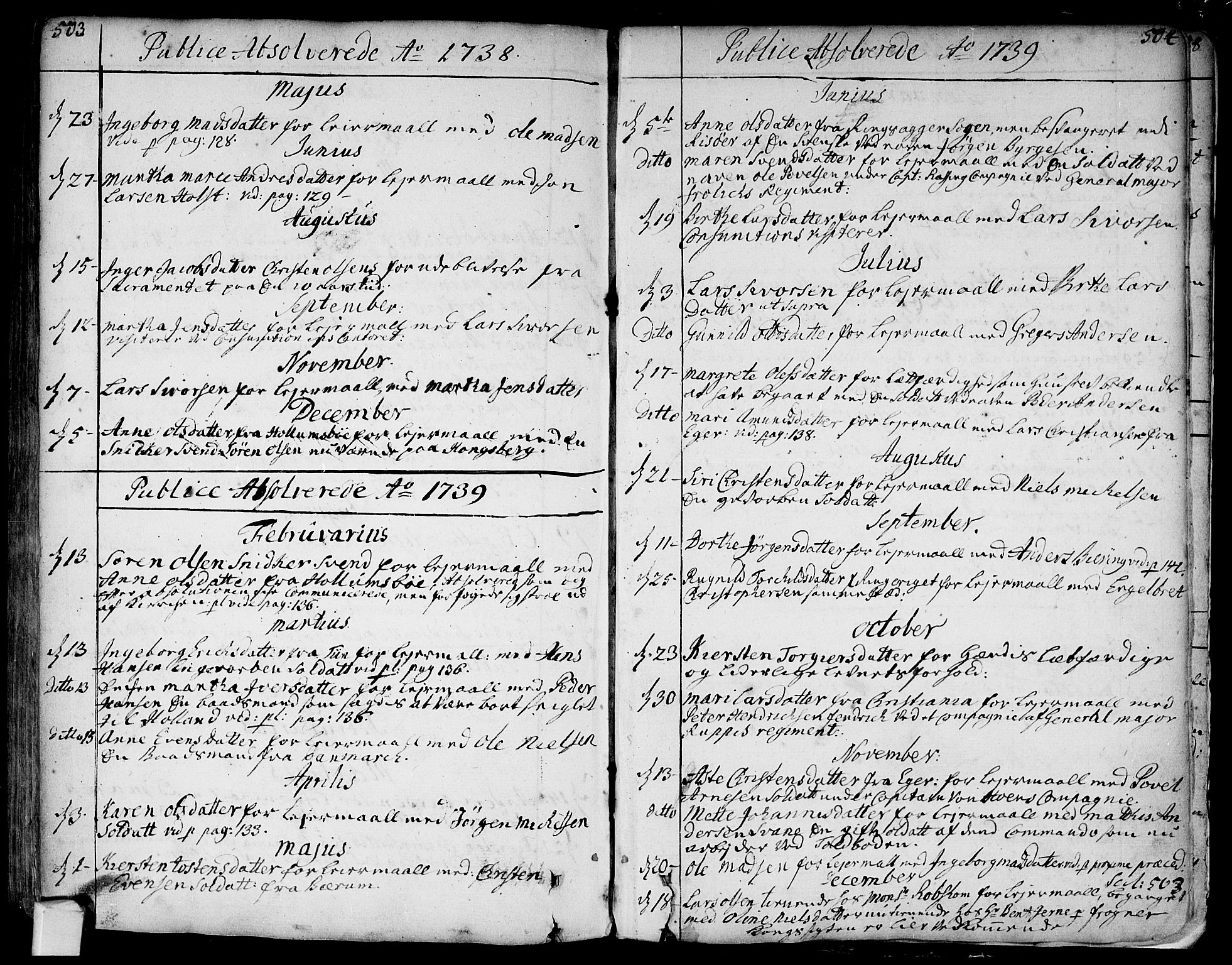 Bragernes kirkebøker, SAKO/A-6/F/Fa/L0004: Parish register (official) no. I 4, 1734-1759, p. 503-504