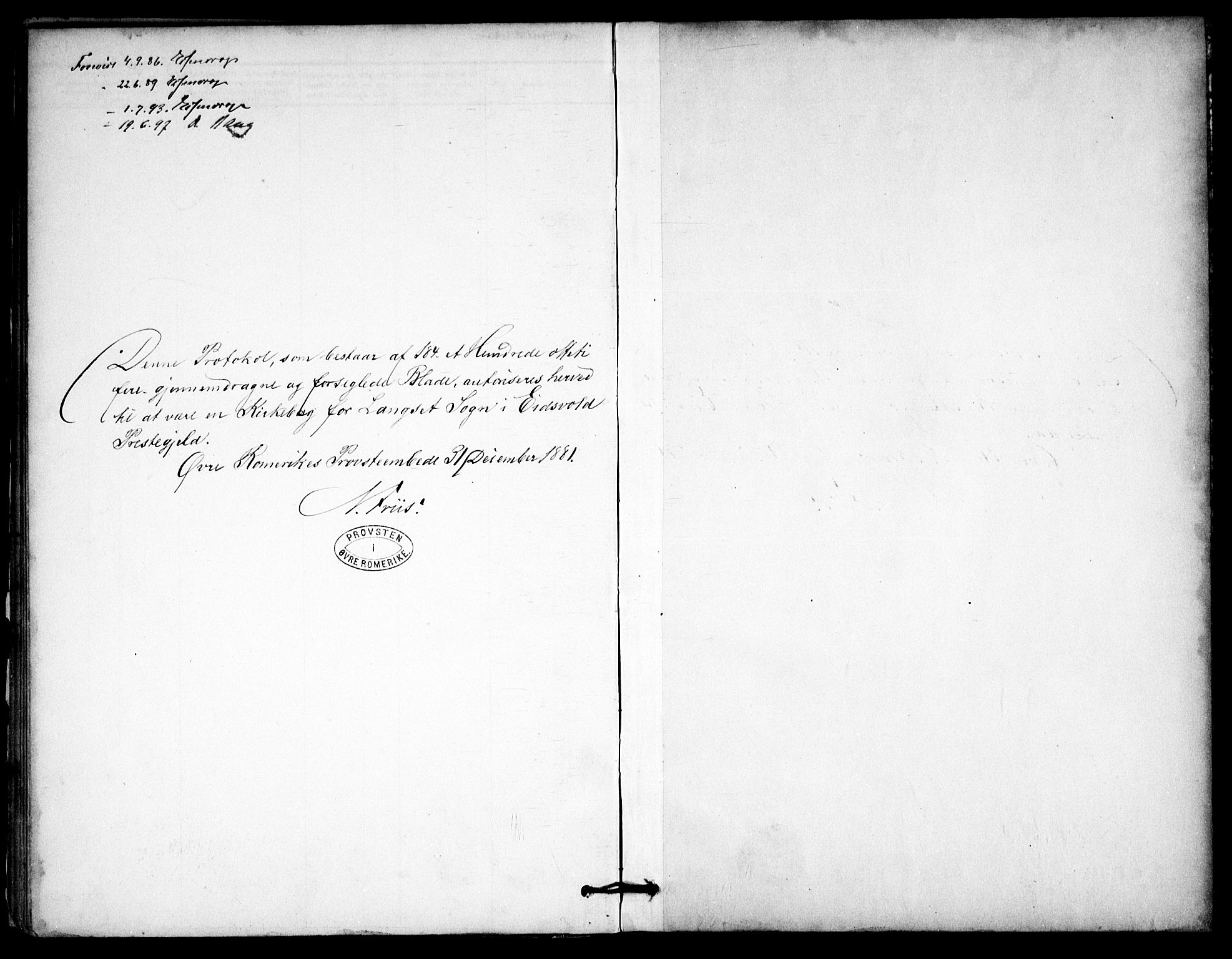 Eidsvoll prestekontor Kirkebøker, AV/SAO-A-10888/F/Fb/L0001: Parish register (official) no. II 1, 1882-1897